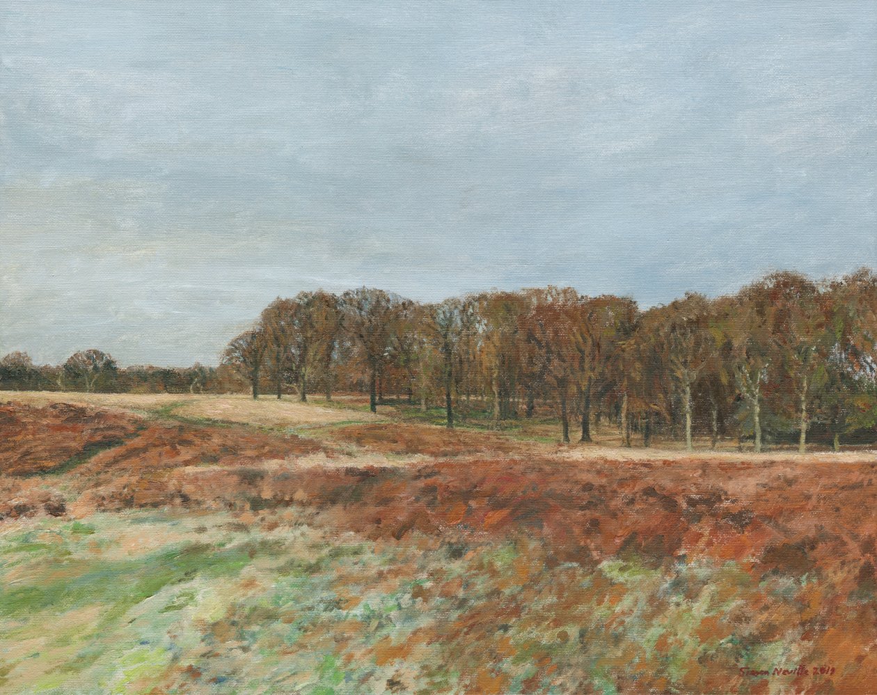 Richmond Park, 2019 (olio su tela) da Simon Neville