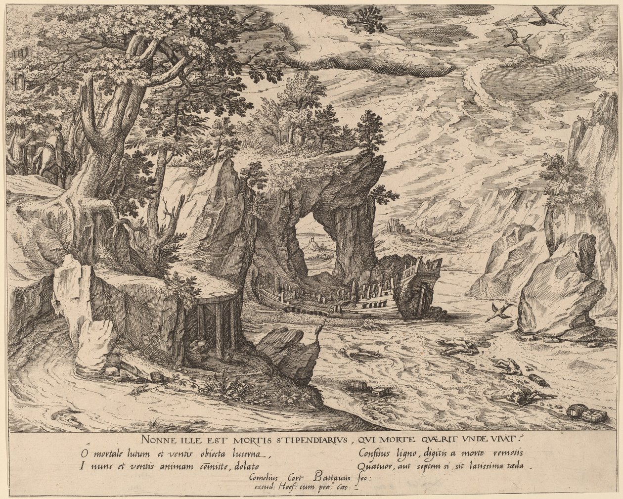 Dopo il naufragio da Simon Novellanus after Cornelis Cort