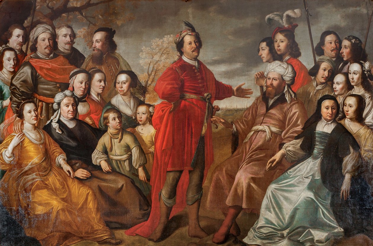 Il cosiddetto ritratto della famiglia Gröning, 1663 circa (olio su tela) da Simon Peter Tilemann