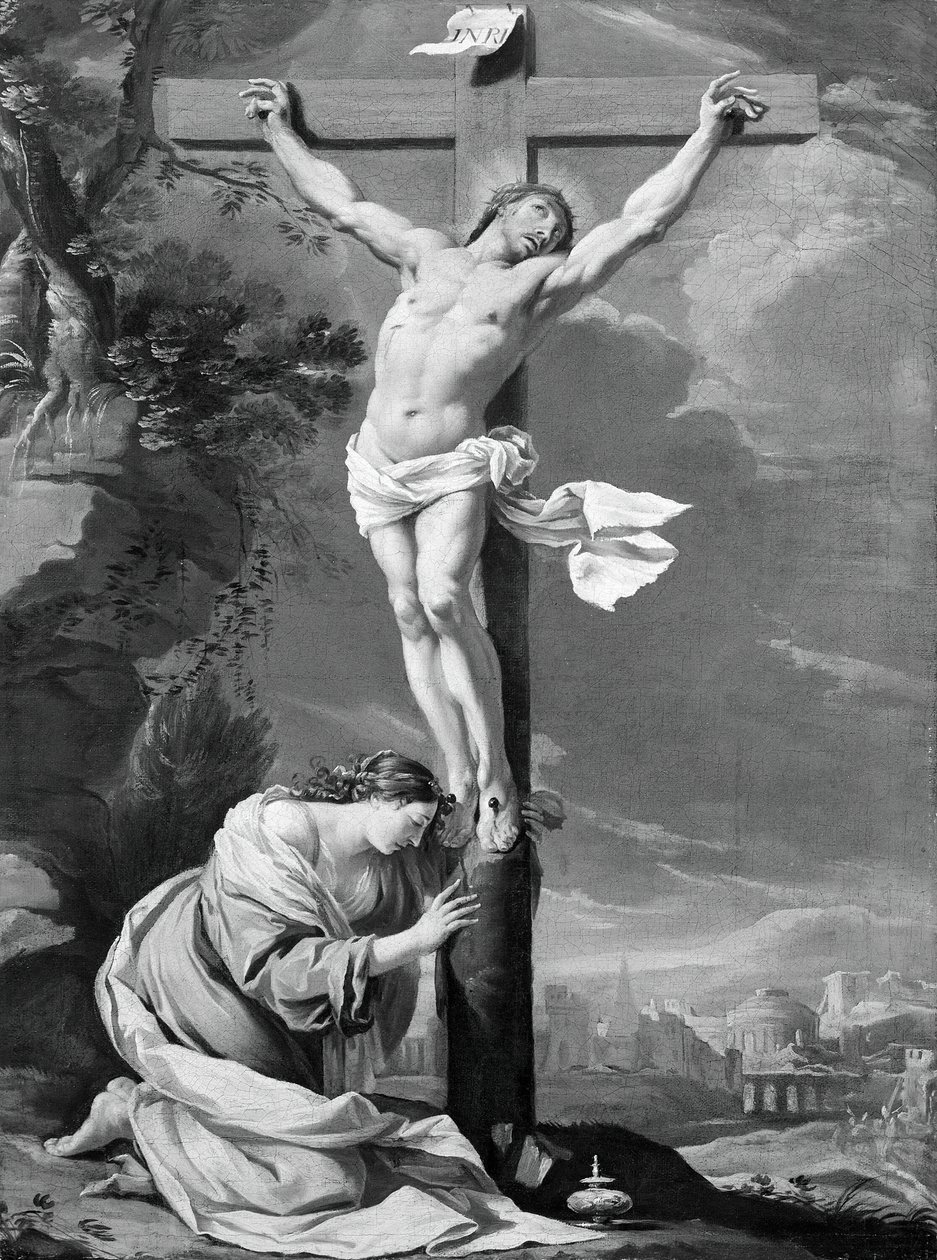 Cristo sulla croce con Maria Maddalena, 1640-50 da Simon Vouet