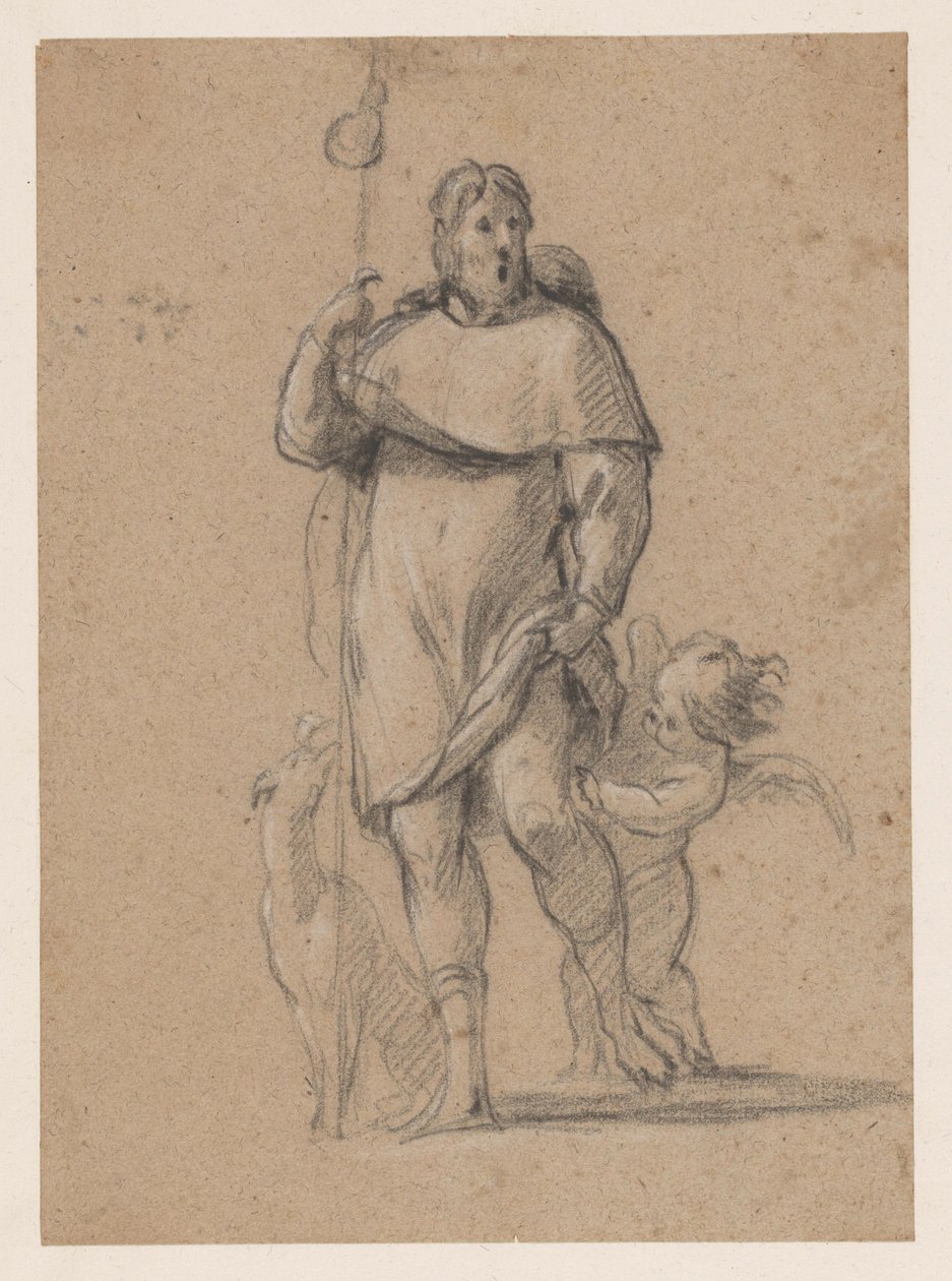 San Rocco con cane e angioletto da Simon Vouet
