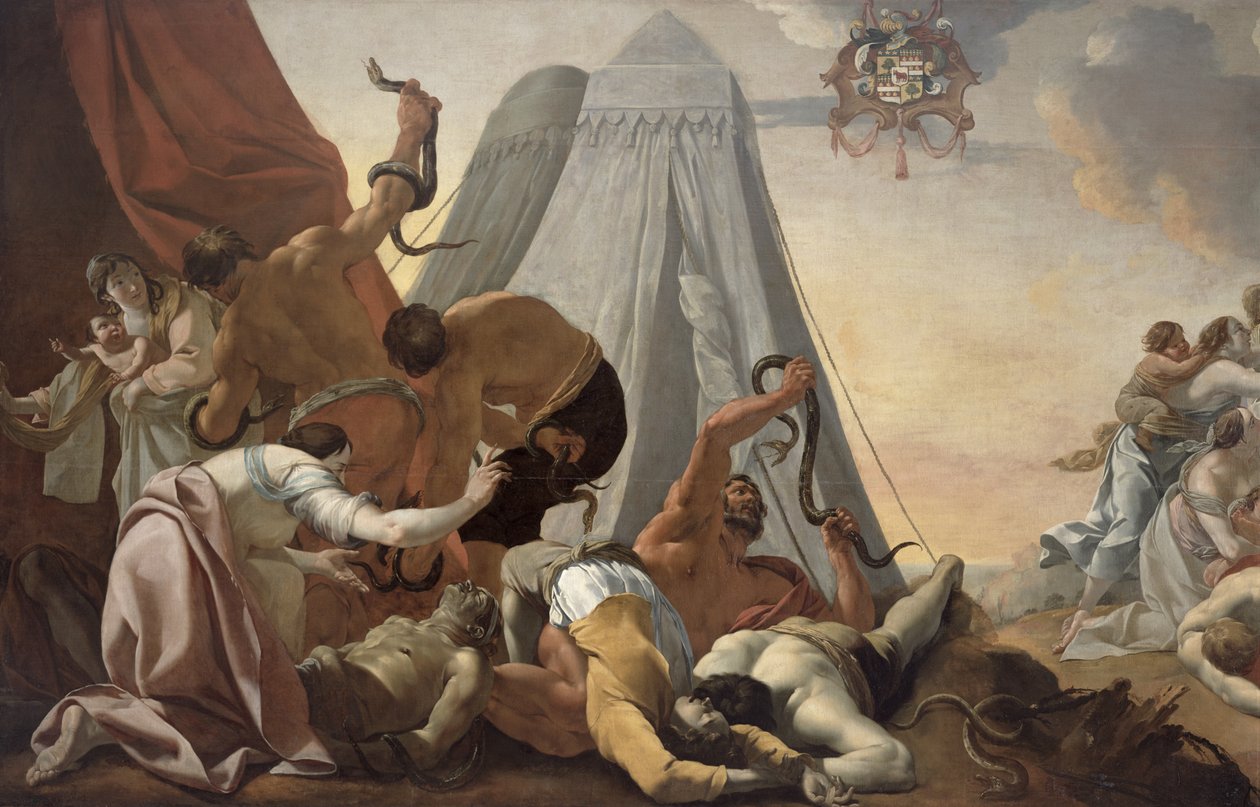Israeliti che guardano il Serpente di Bronzo da Simon Vouet