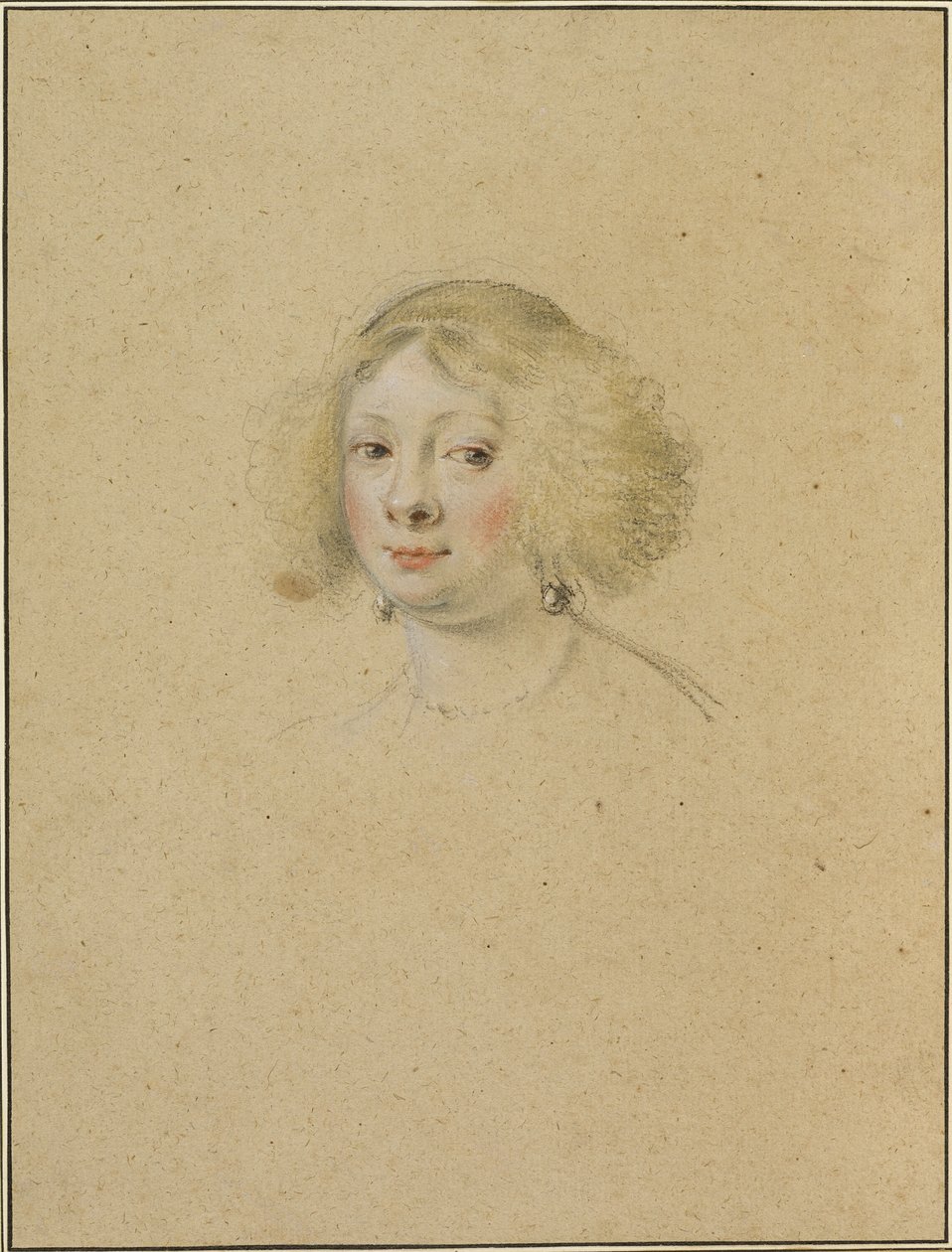 Ritratto di una giovane donna con orecchini di perle da Simon Vouet