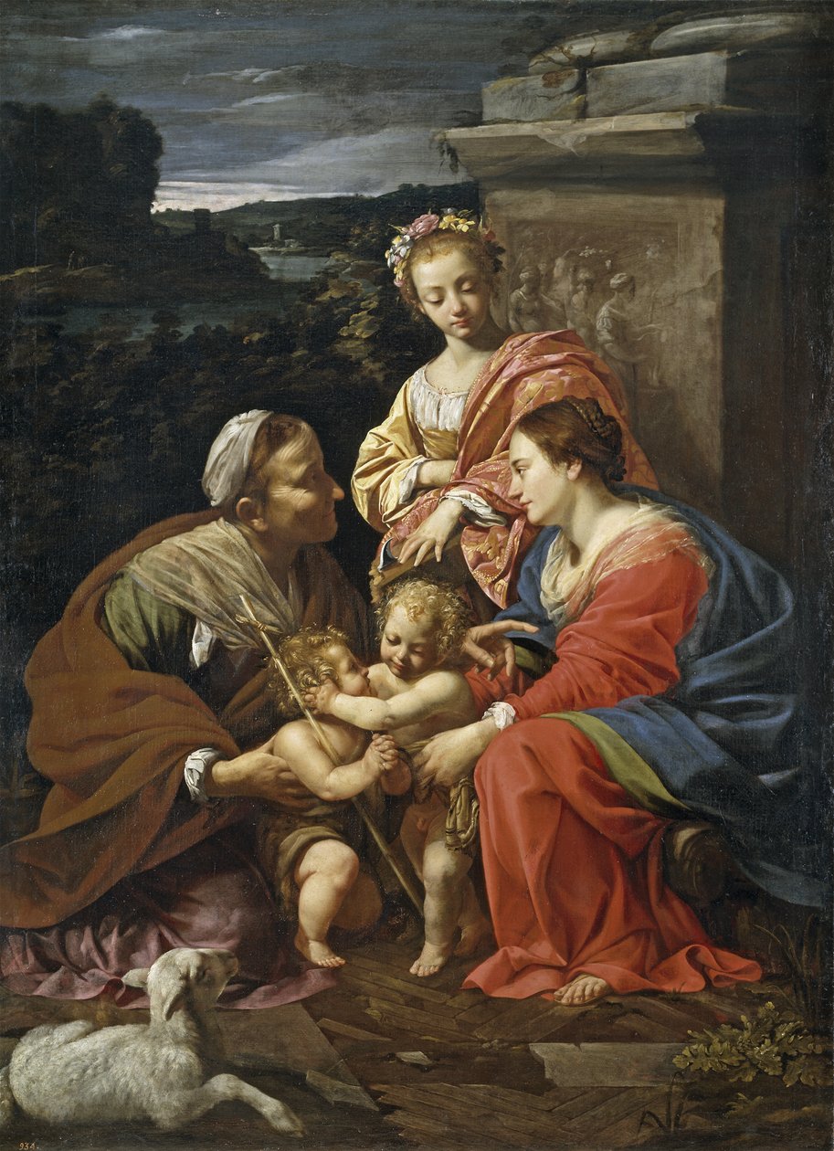Vergine e bambino con Giovanni Battista da ragazzo, Santa Elisabetta e Santa Caterina, 1625-1626 da Simon Vouet