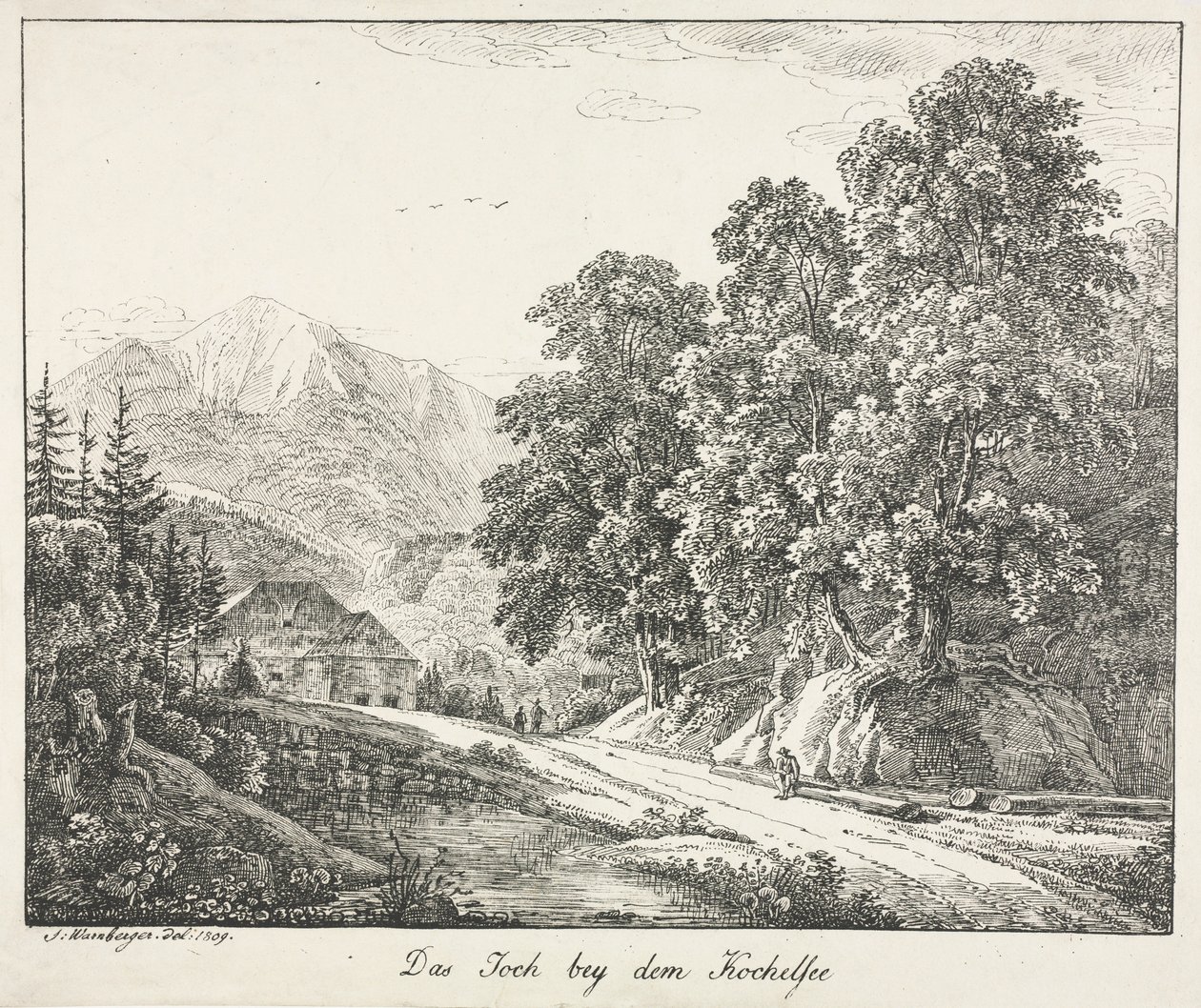 Il sentiero vicino al Kochelsee, 1809 da Simon Warnberger