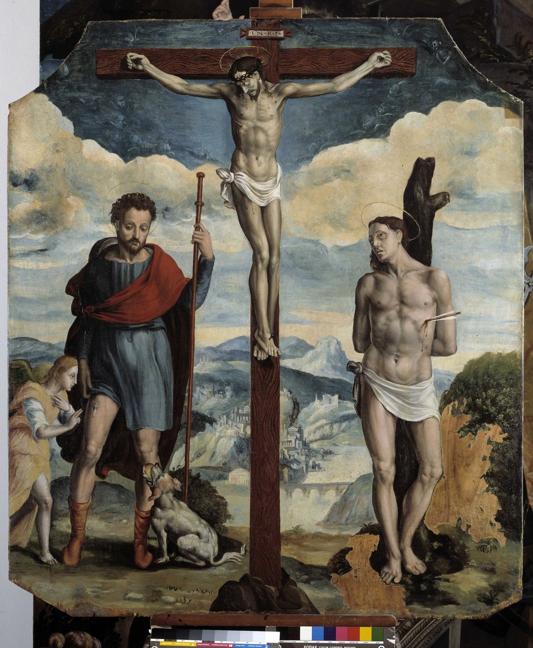 Crocifissione con San Rocco e San Sebastiano da Simon de Châlons