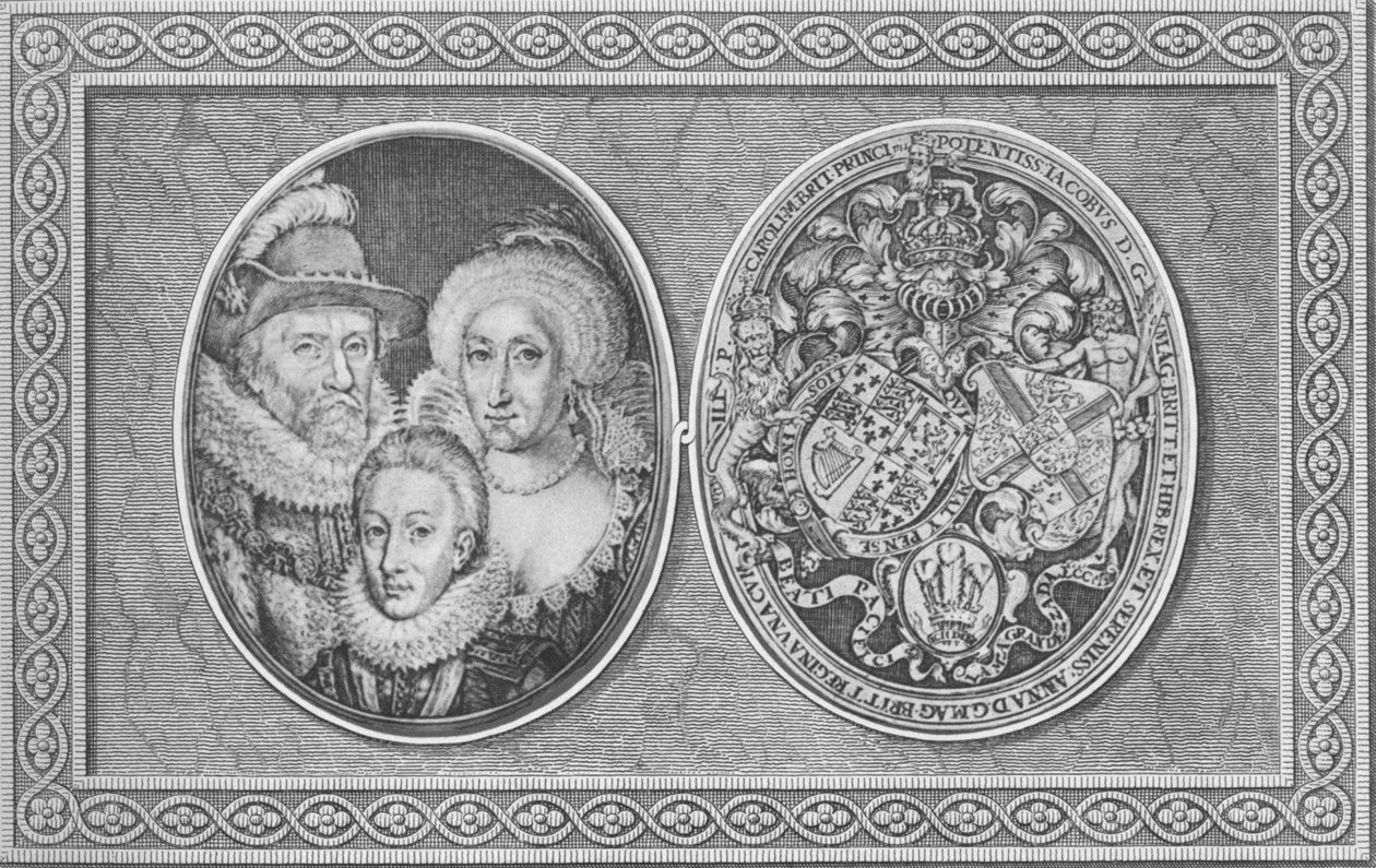Giacomo I, Anna di Danimarca e Enrico, Principe di Galles da Simon de Passe