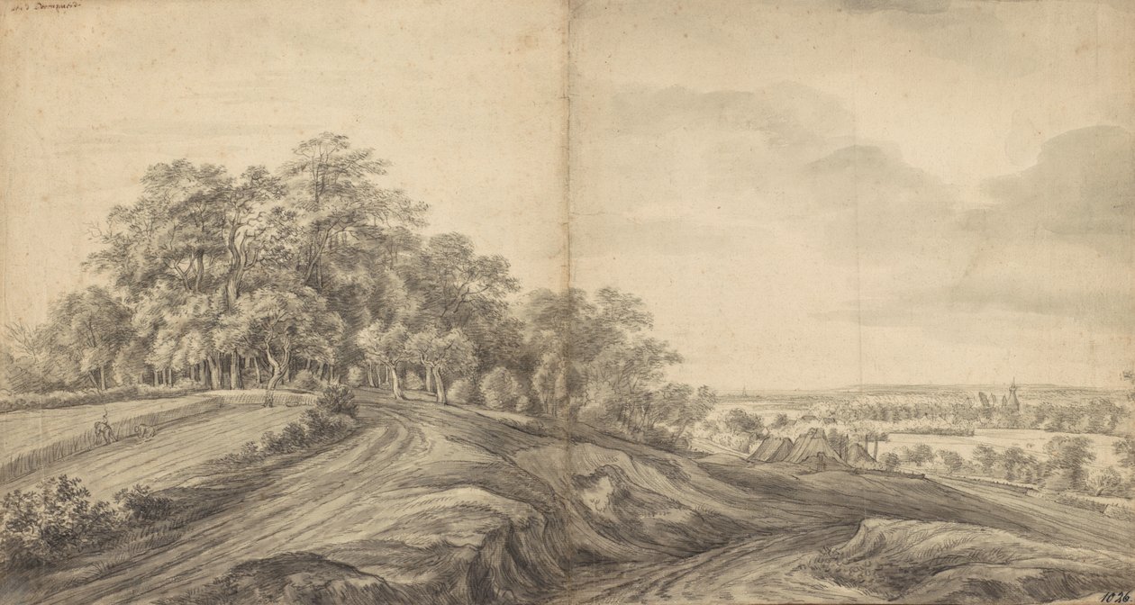 Panorama di Boersberg con il castello di Doorwerth in lontananza da Simon de Vlieger