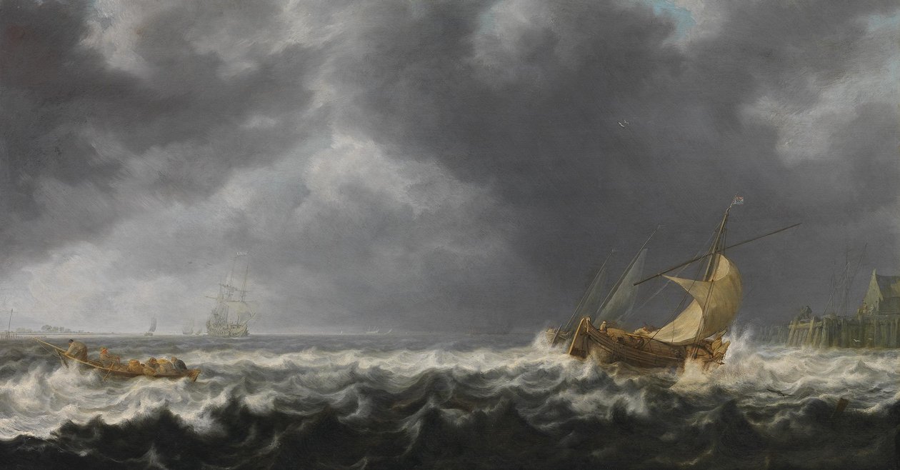 Mare tempestoso da Simon de Vlieger