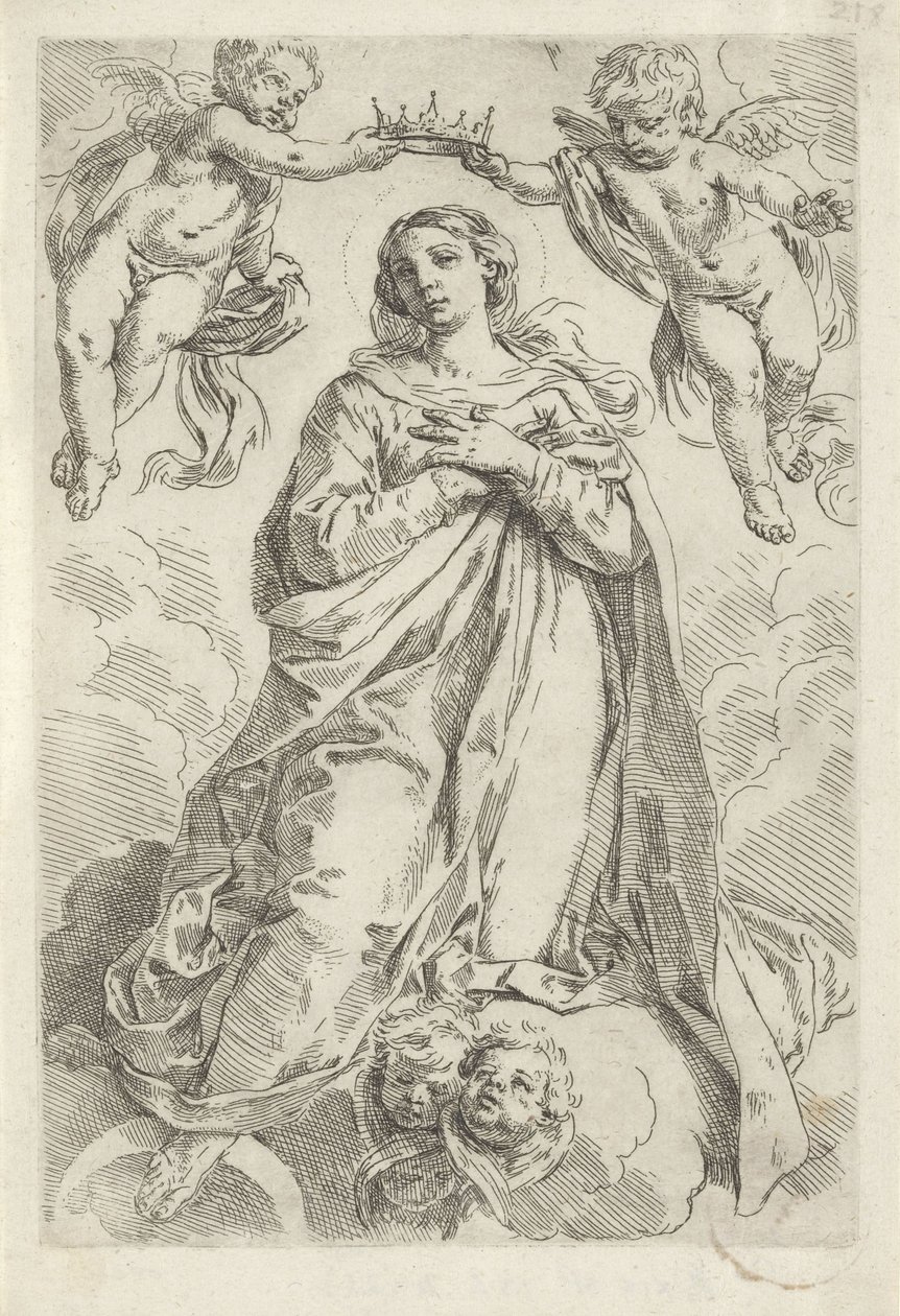 Incoronazione di Maria sulla falce di luna da Simone Cantarini