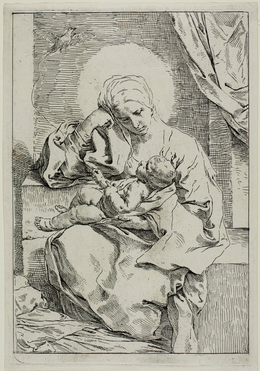 Madonna e Bambino con un fringuello da Simone Cantarini