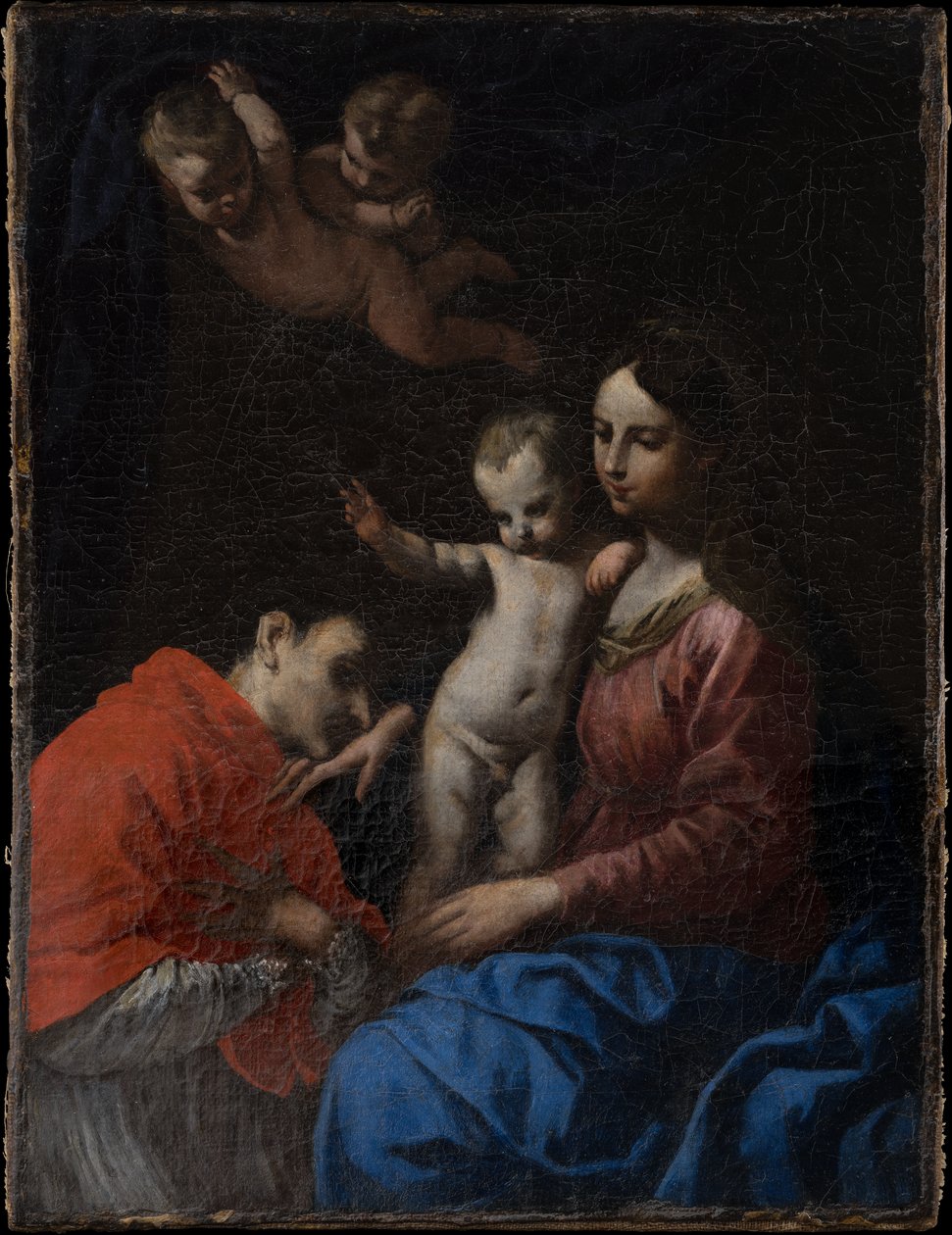 Madonna col Bambino, venerata da san Carlo Borromeo da Simone Cantarini