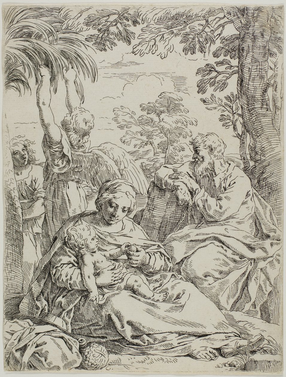 Riposo durante la fuga in Egitto da Simone Cantarini