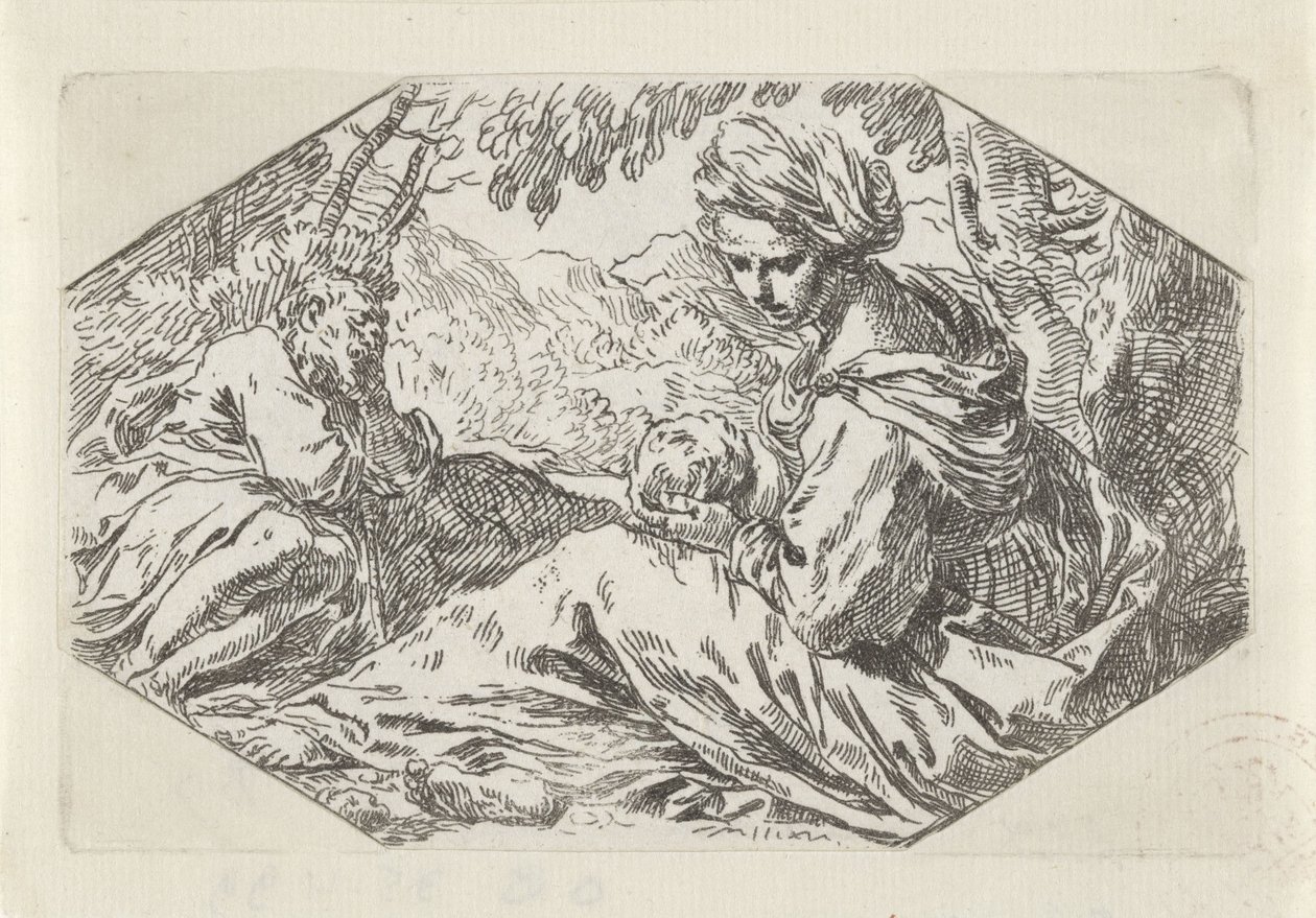 Riposo durante la fuga in Egitto da Simone Cantarini