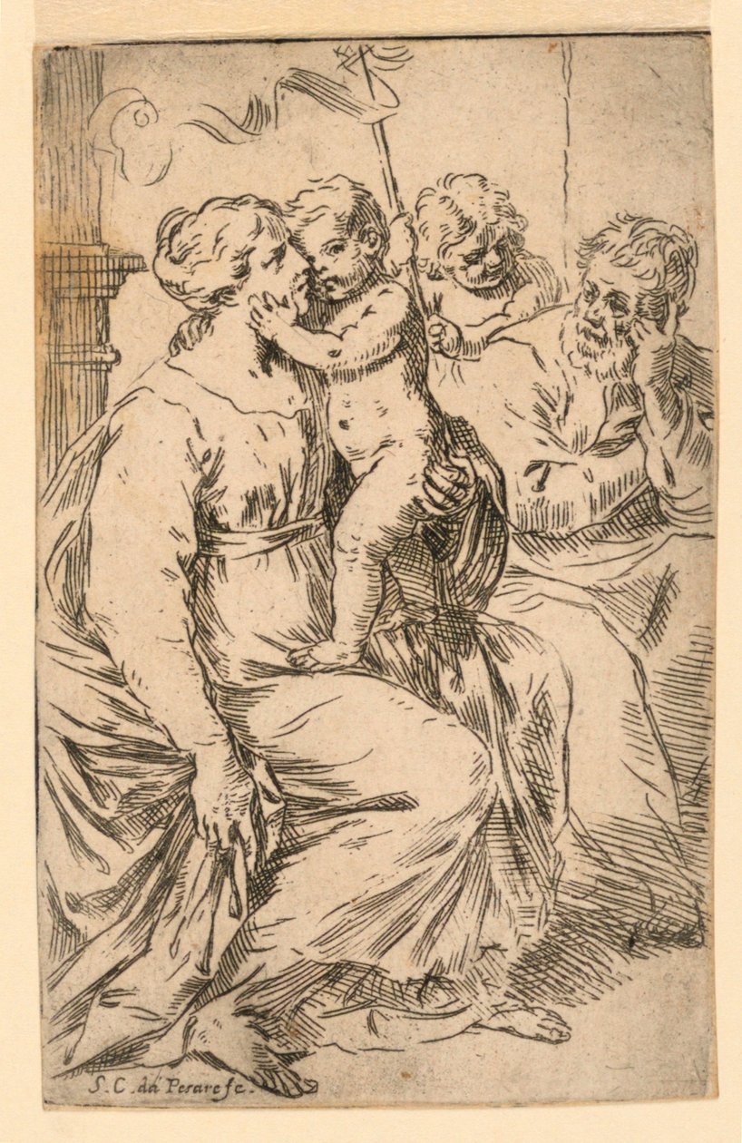 La Sacra Famiglia con San Giovanni da Simone Cantarini