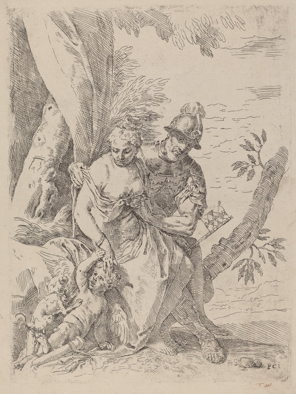 Marte, Venere e Cupido da Simone Cantarini after Veronese