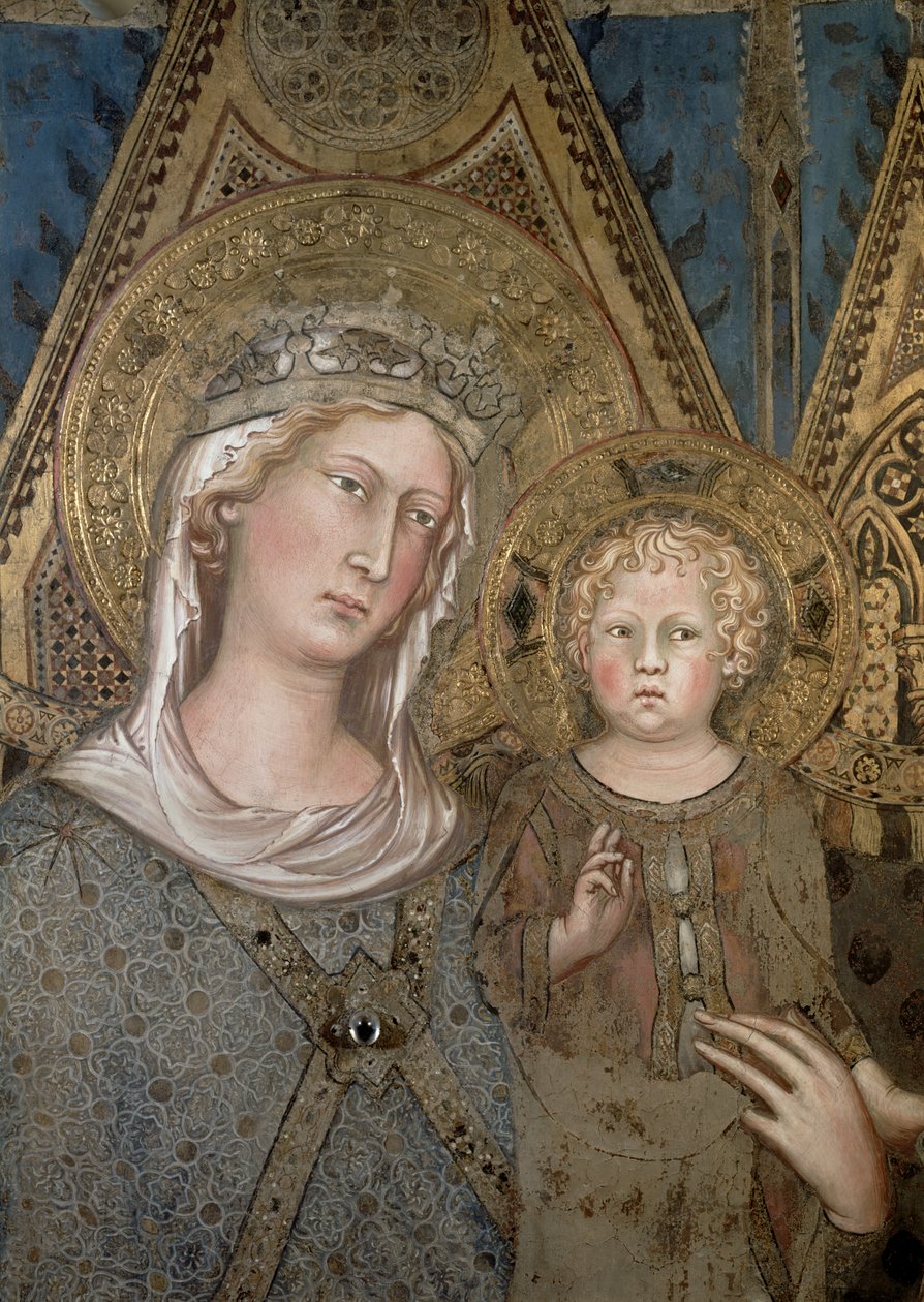 Maestà (dettaglio della Madonna e del Bambino, 1315) da Simone Martini