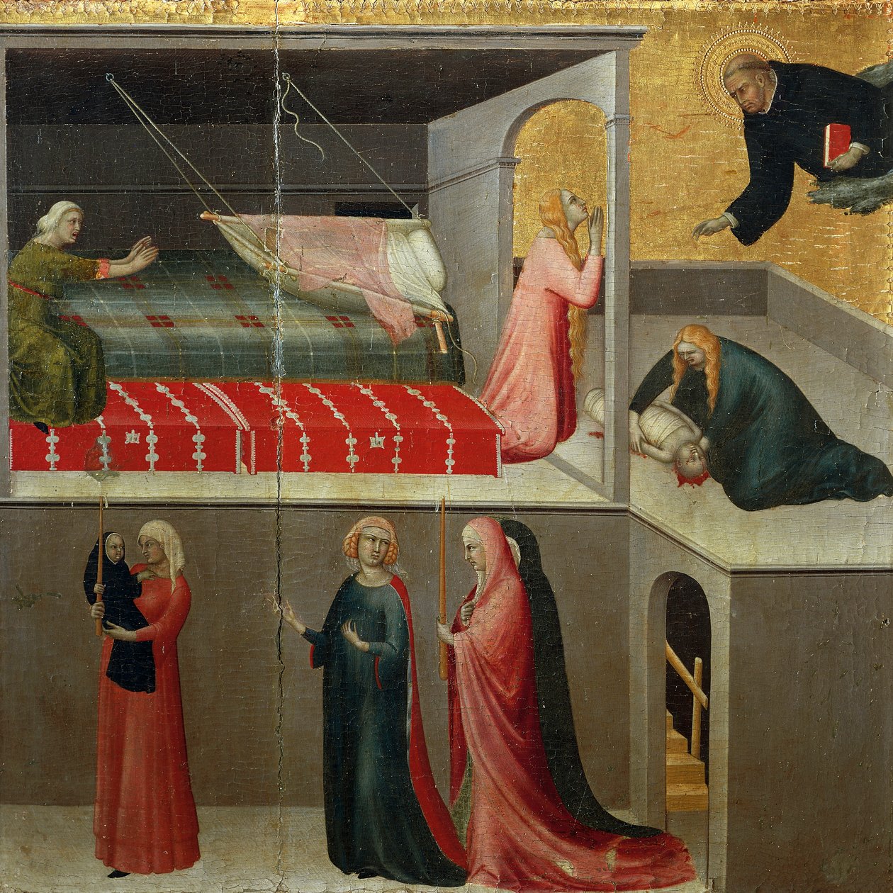 Miracolo del bambino caduto dalla culla (dettaglio) da Simone Martini