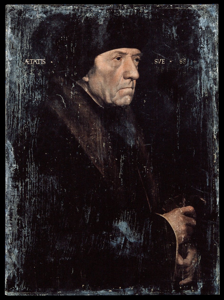 Sir John Chambers. Riproduzione a colori del dipinto di H. Holbein. Collezioni iconografiche da Sir John chambers