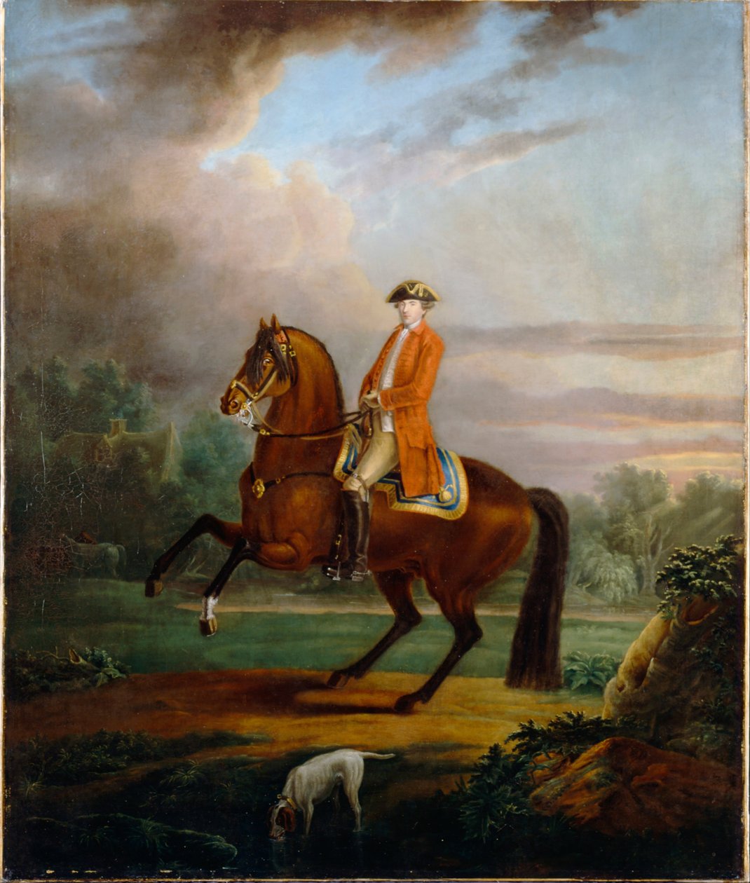 Un uomo, chiamato Noel Desenfans, a cavallo da Sir Peter Francis Bourgeois