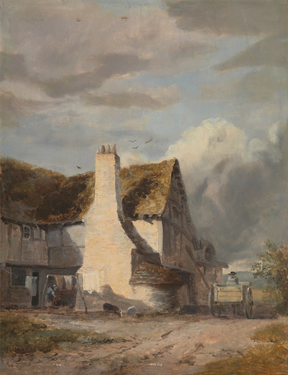 Cottage lungo una strada di campagna da Sir Augustus Wall Callcott