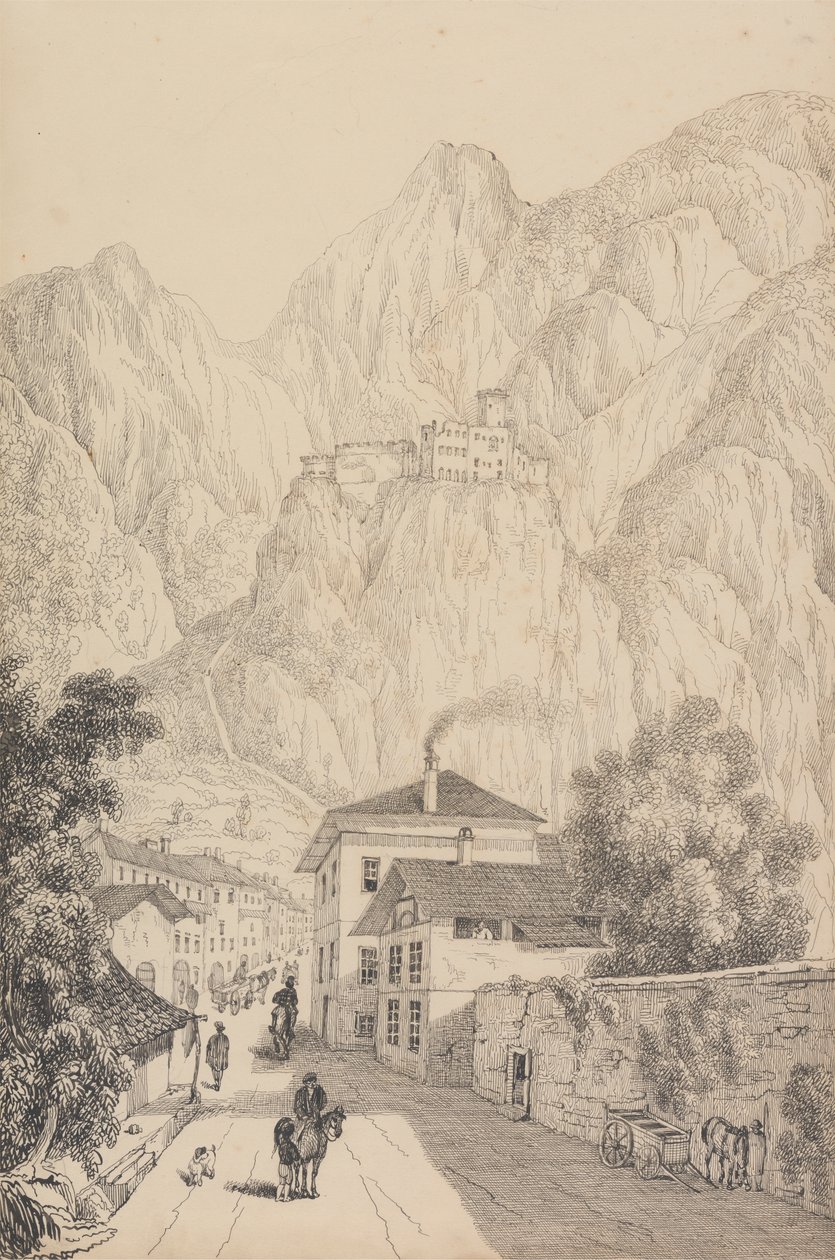 Album di 30 vedute nel Tirolo e in Italia: Castello di Salorno vicino alla città da Sir Charles D