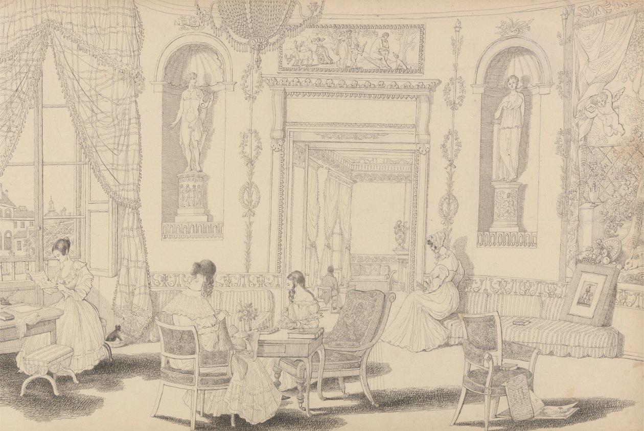 Album di 30 vedute nel Tirolo e in Italia: Boudoir circolare nel Casino Pecori 10 ottobre 1841 da Sir Charles D