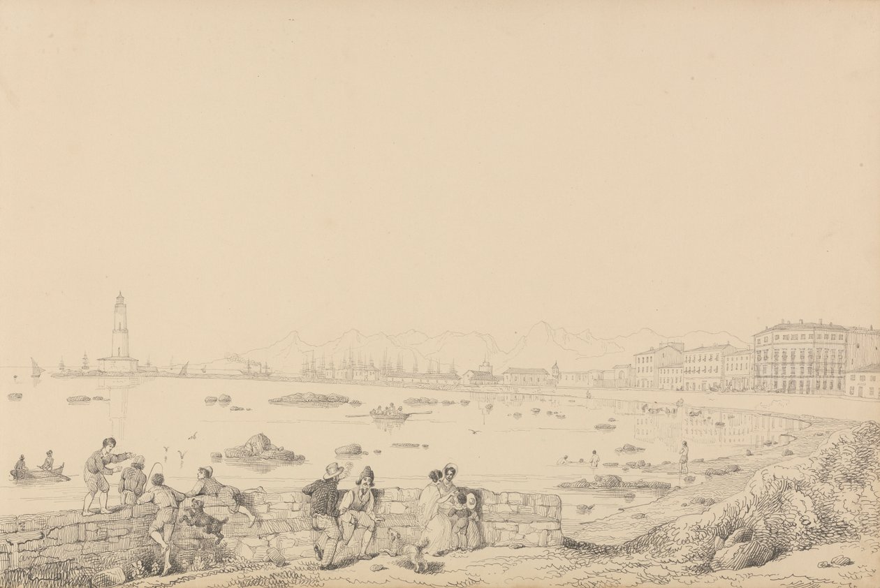 Album di 30 vedute nel Tirolo e in Italia: Livorno, Villa Caprille - Vista generale 1 settembre 1841 da Sir Charles D