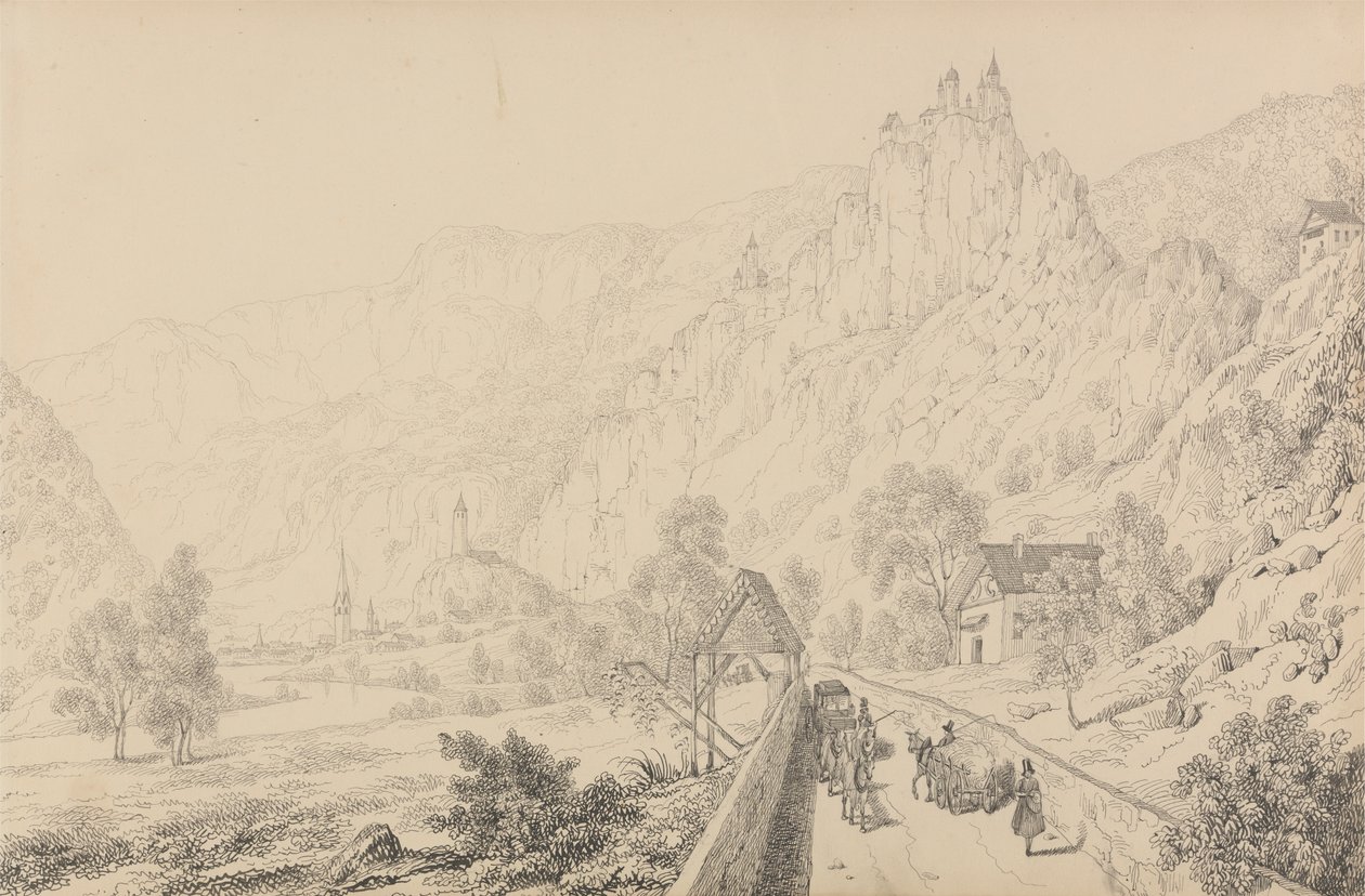 Album di 30 vedute nel Tirolo e in Italia: Le rovine del convento di Seben vicino a Klausen, 27 ottobre 1840 da Sir Charles D