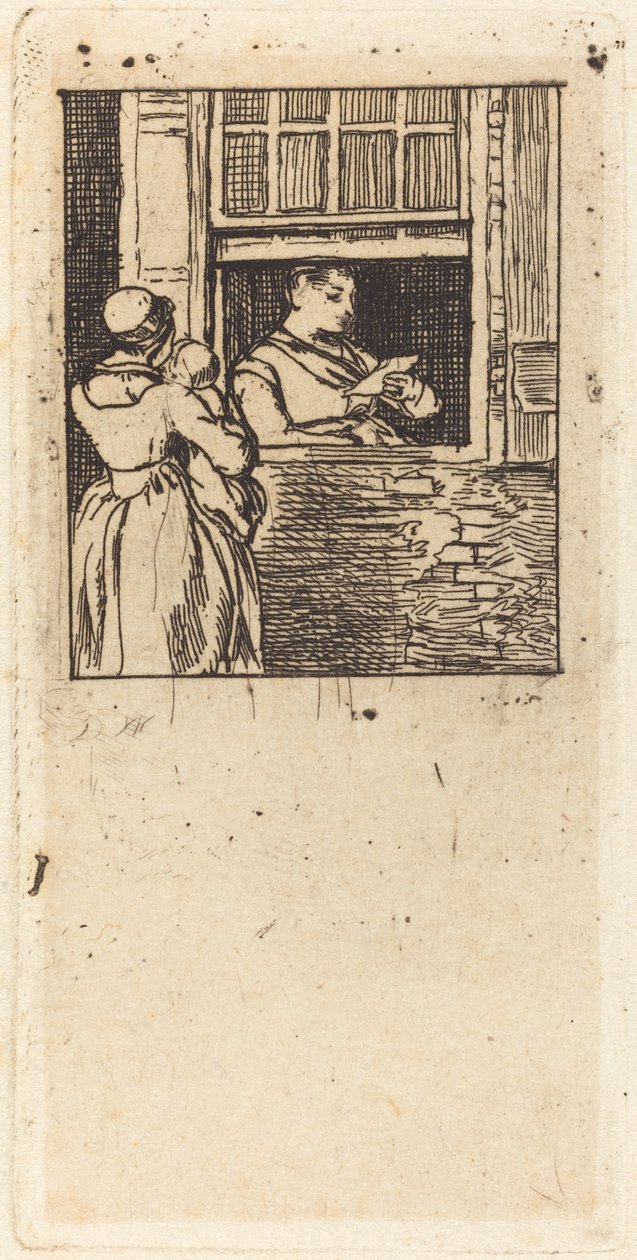 Donna alla finestra, legge una lettera da Sir David Wilkie