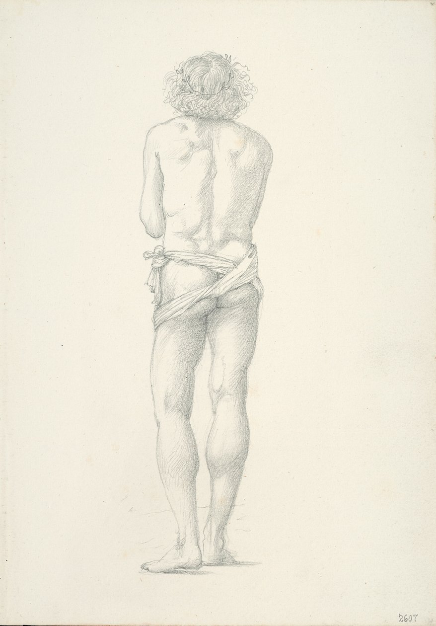 Vista posteriore di un nudo maschile in piedi da Sir Edward Burne Jones