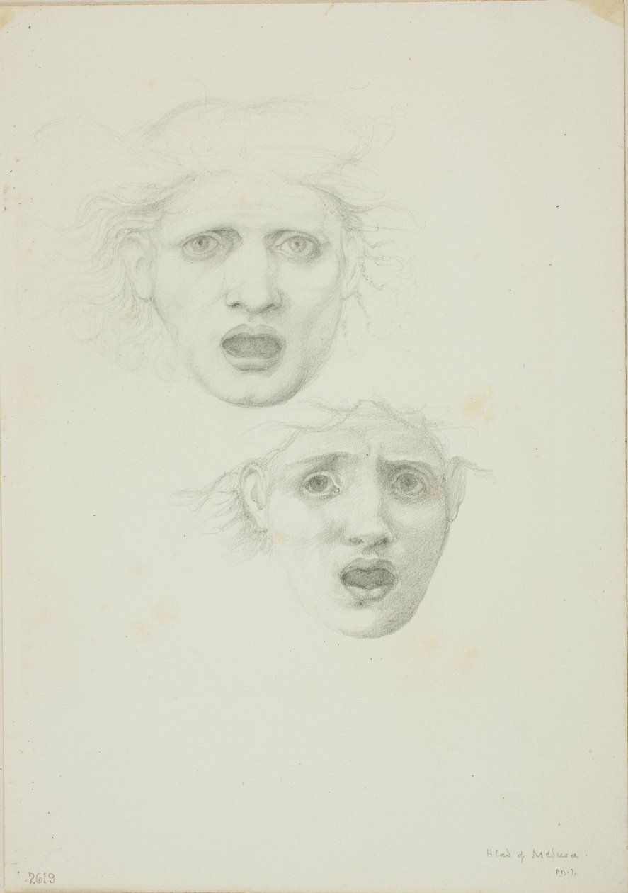 Testa di Medusa, due studi per la Medusa Rondanini da Sir Edward Burne Jones