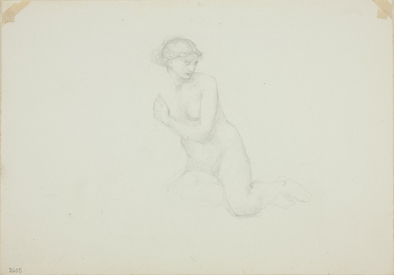 Nudo femminile seduto da Sir Edward Burne Jones
