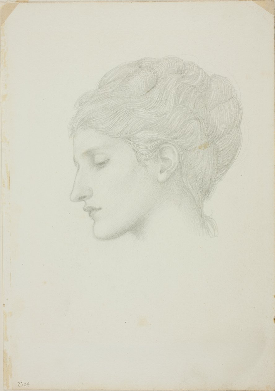 Testa di donna di profilo a sinistra da Sir Edward Burne Jones