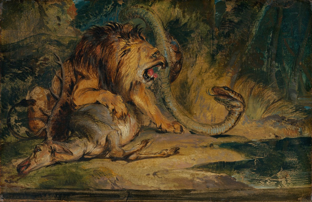 Leone che Difende la sua Preda da Sir Edwin Landseer