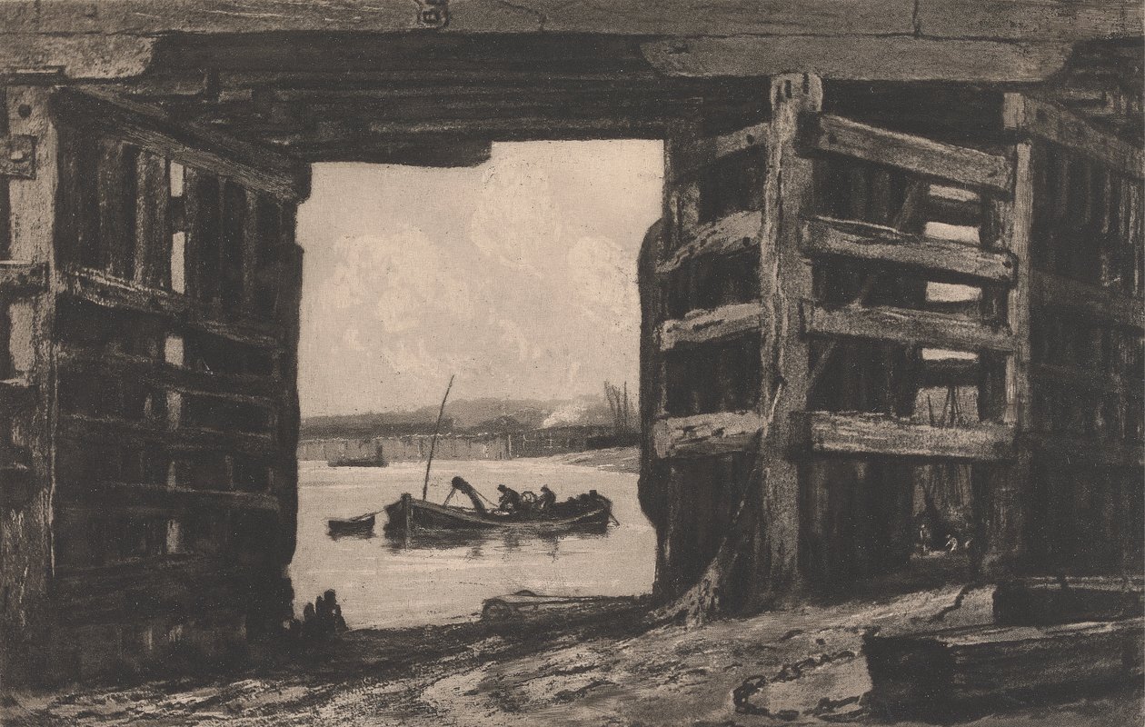 Un arco del vecchio ponte di Battersea da Sir Frank Short