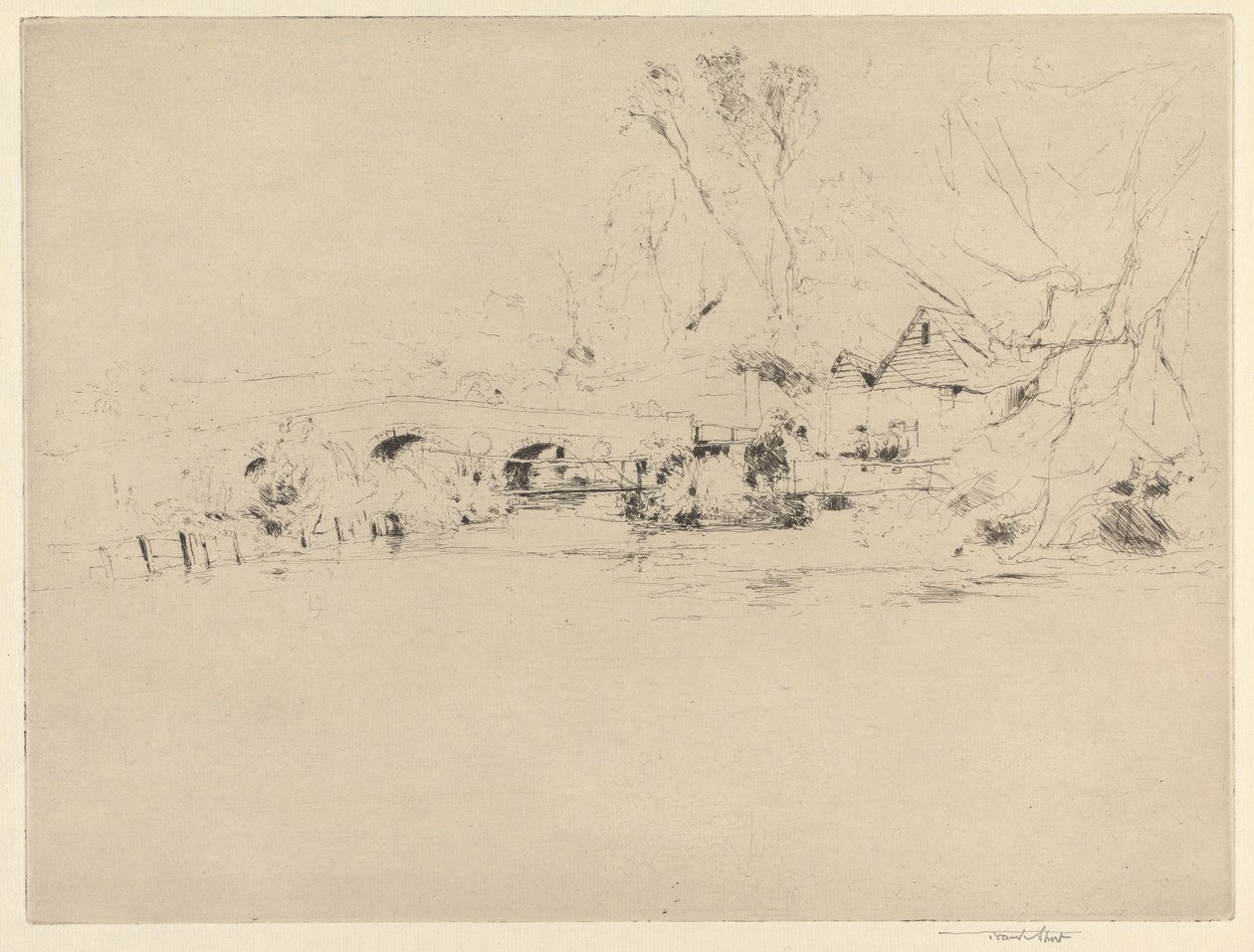 Vecchio mulino sul Wandle, a Mitcham da Sir Frank Short