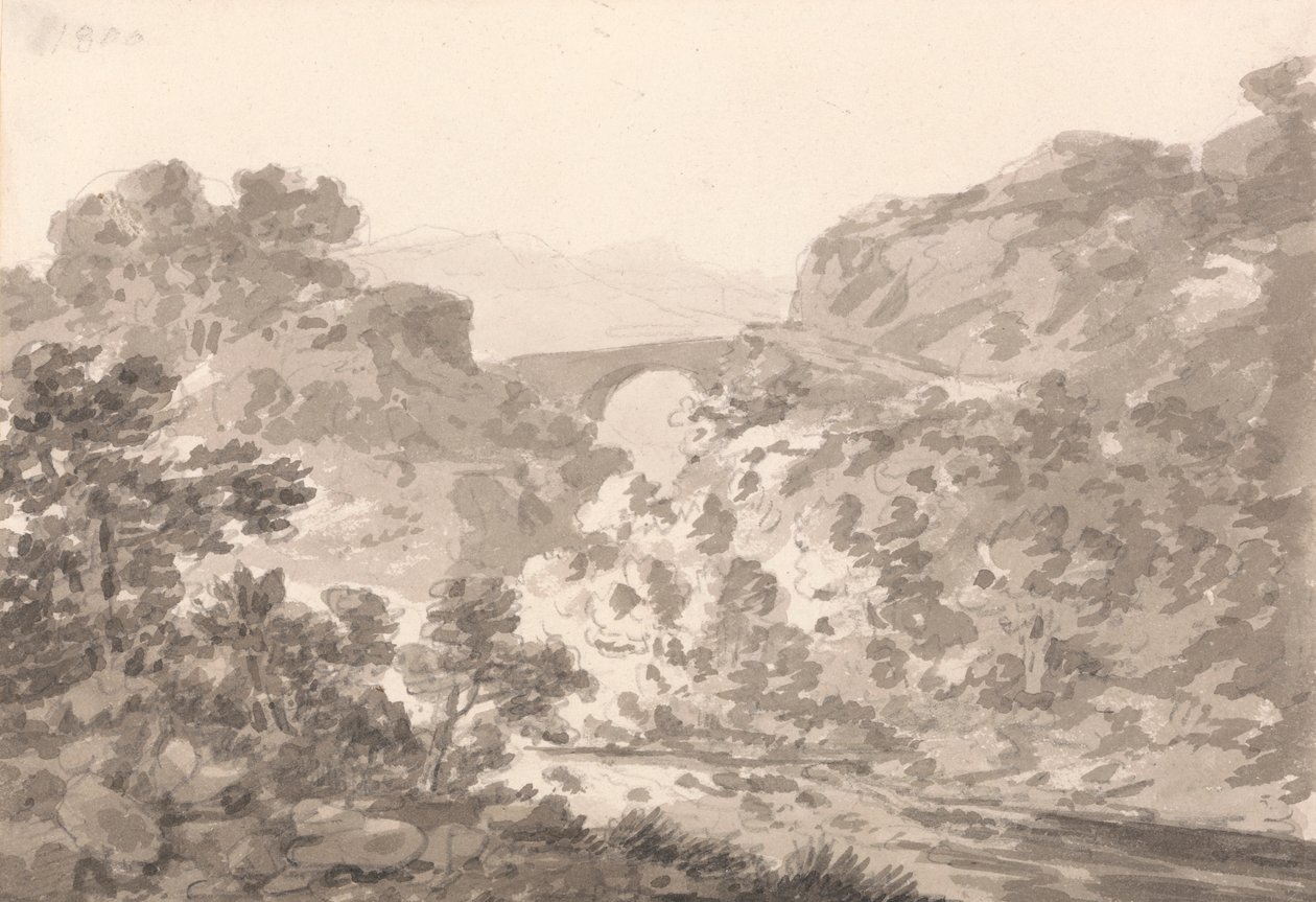 Ponte sul ruscello, Galles del Nord da Sir George Howland Beaumont seventh Baronet