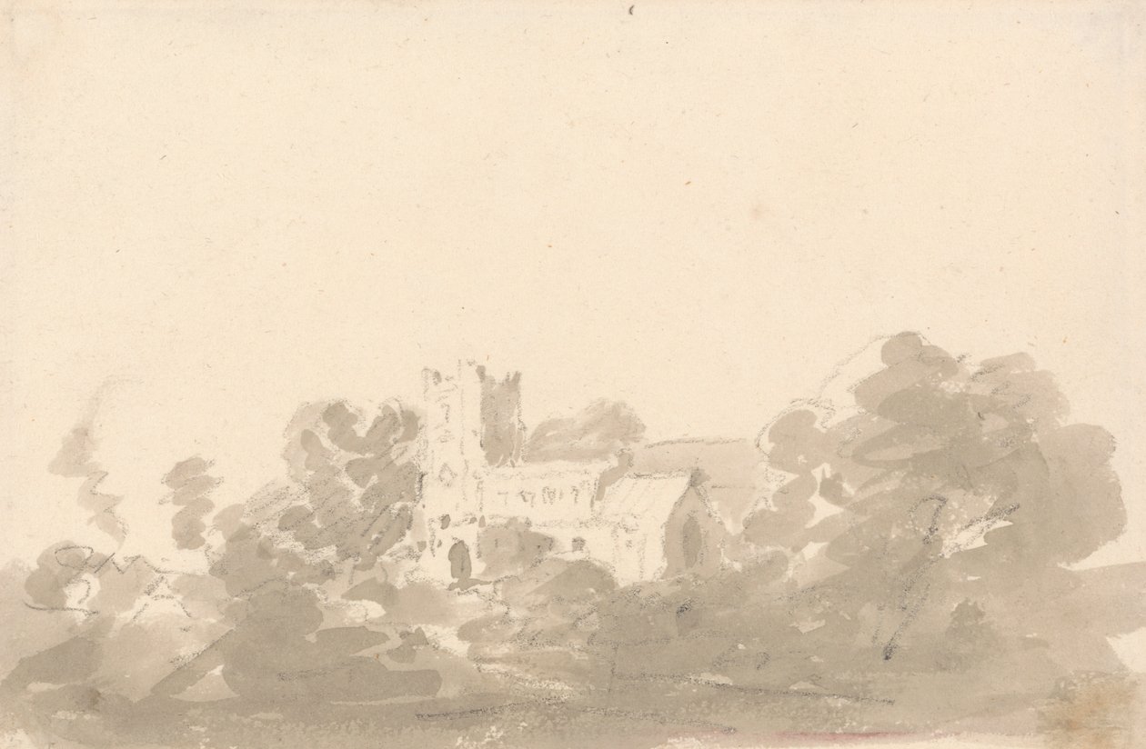 Chiesa tra gli alberi | Stampa d'arte