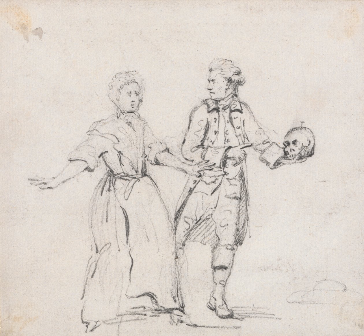 Due figure con un teschio da Sir George Howland Beaumont seventh Baronet