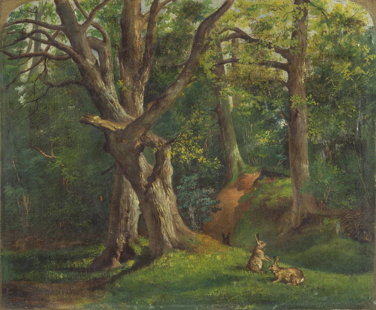 Scena boschiva con conigli da Sir Hubert von Herkomer