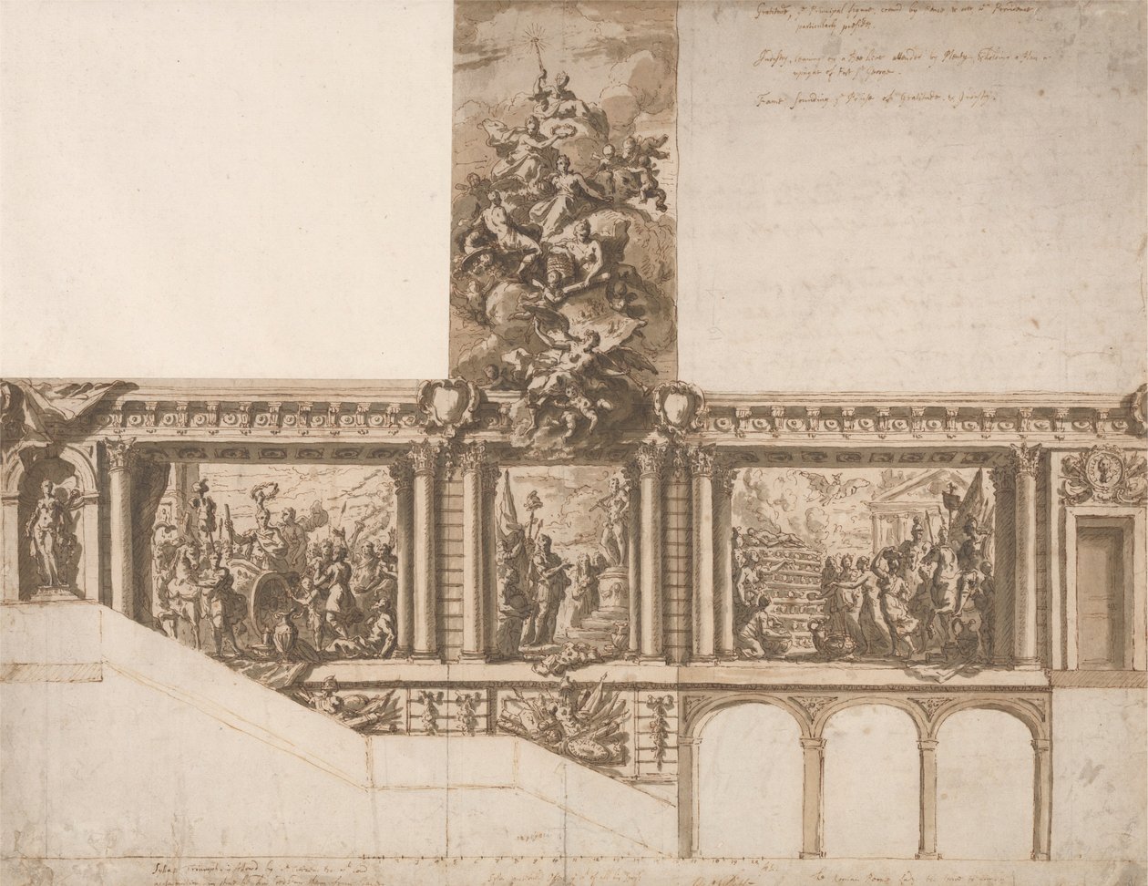 Progetto per Soffitto, Pareti e Scala da Sir James Thornhill
