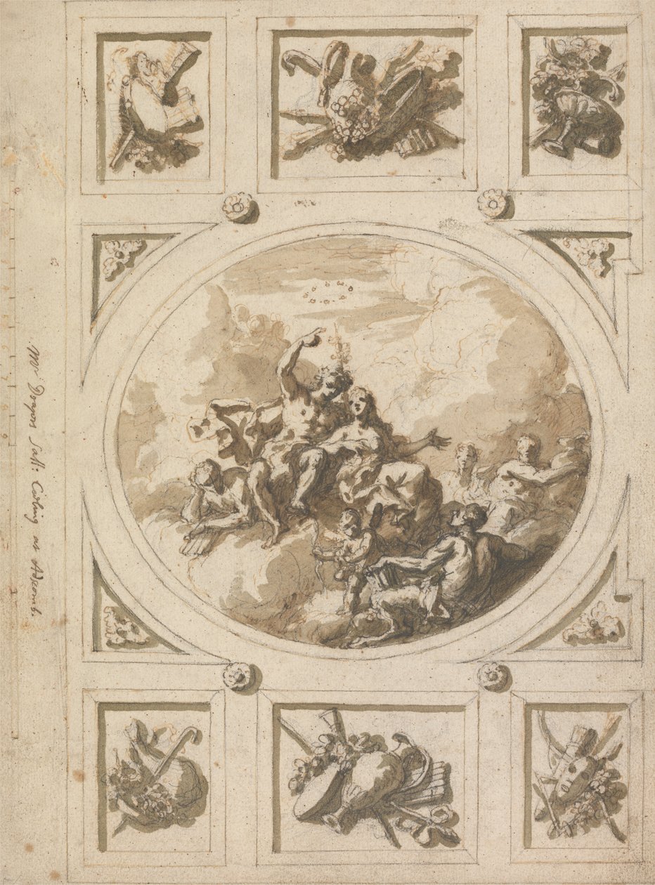 Progetto per un Soffitto ad Addiscombe: Bacco e Arianna da Sir James Thornhill