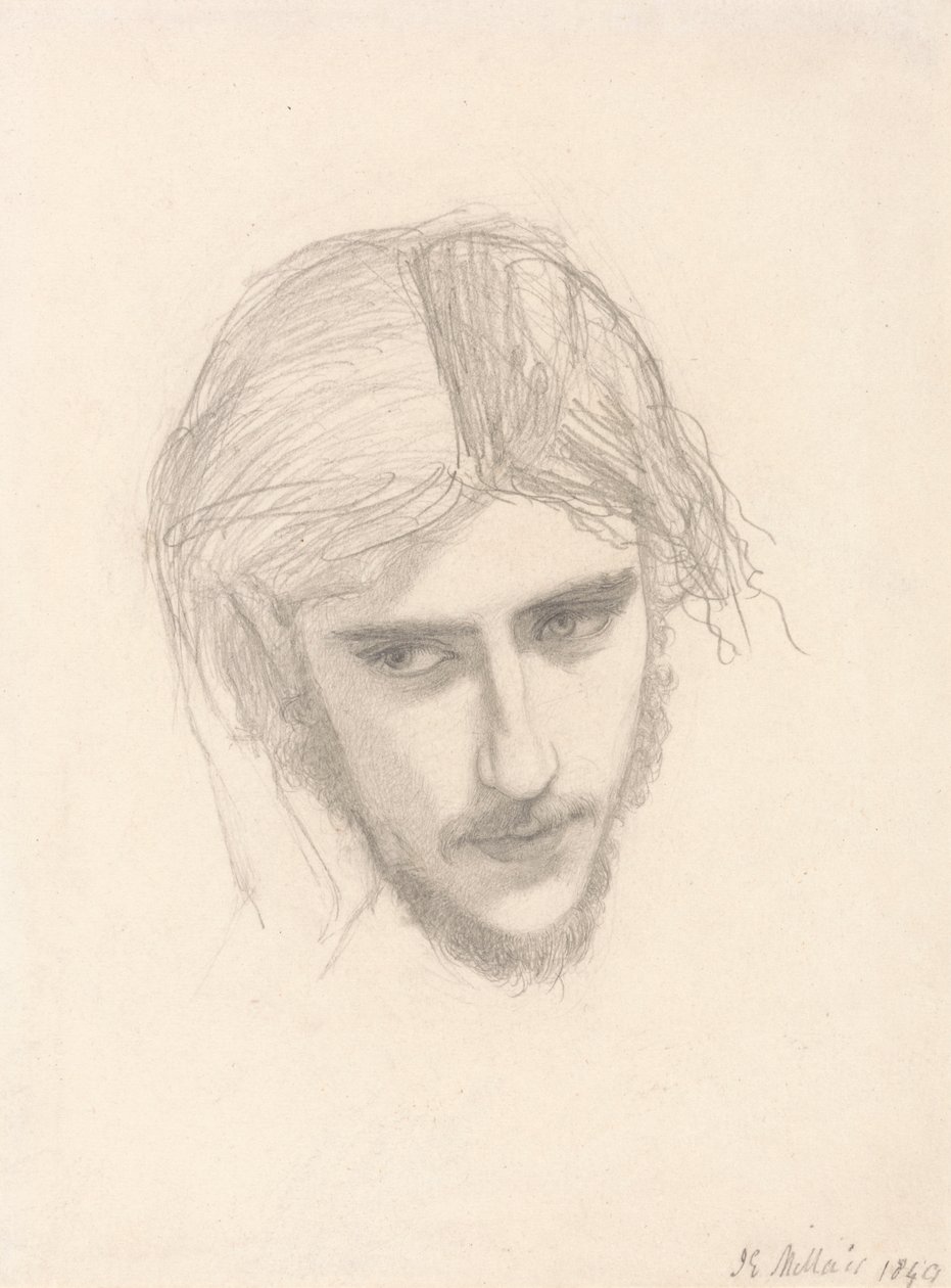 Studio per la Testa di Ferdinando in "Ferdinando Sedotto da Ariel" da Sir John Everett Millais