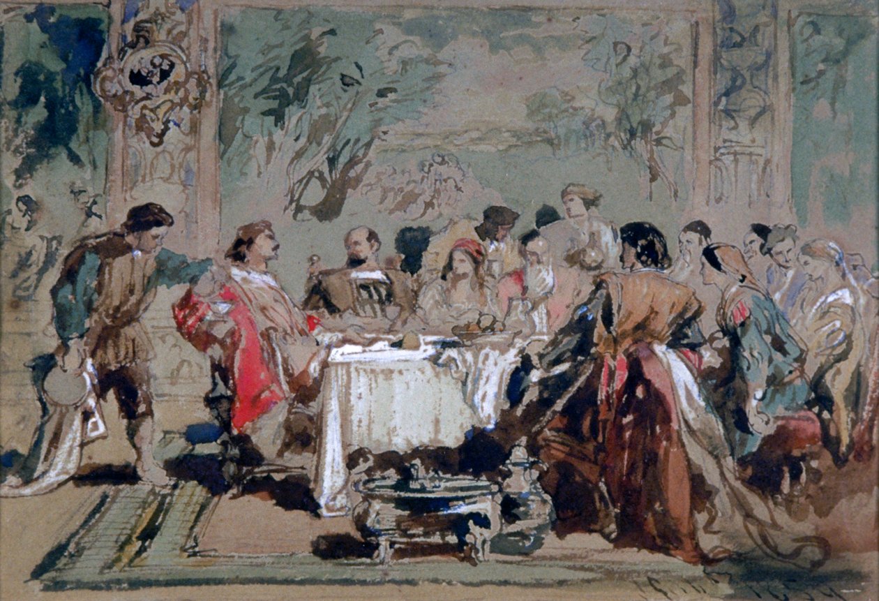 Banchetto a casa di Lucenzio da Sir John Gilbert