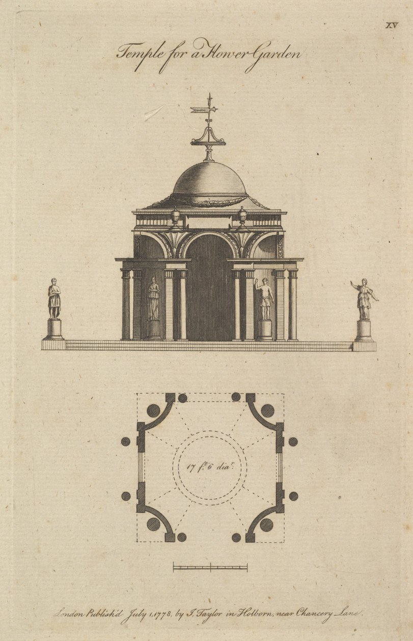 Tempio per un giardino fiorito, 1778 da Sir John Soane