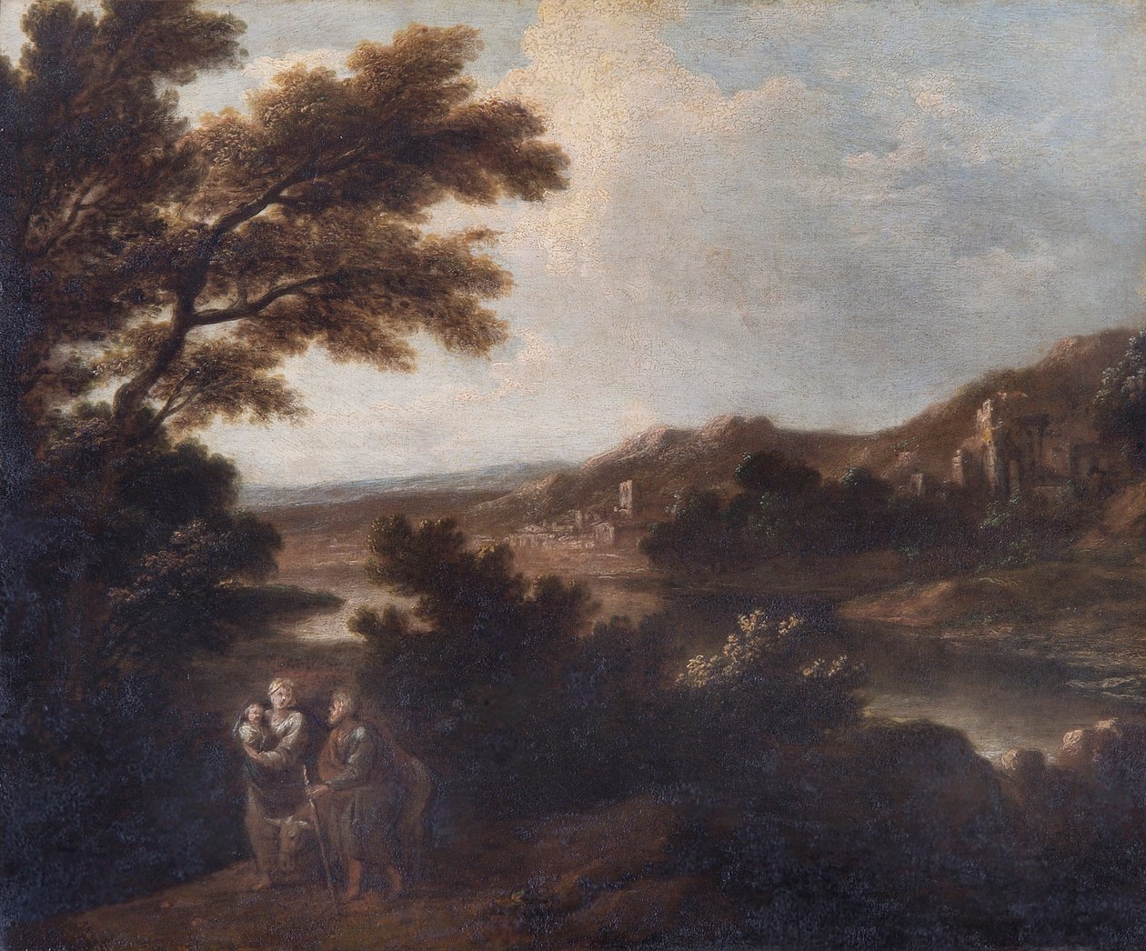 Paesaggio con fuga in Egitto, XVIII secolo da Sir Joshua Reynolds