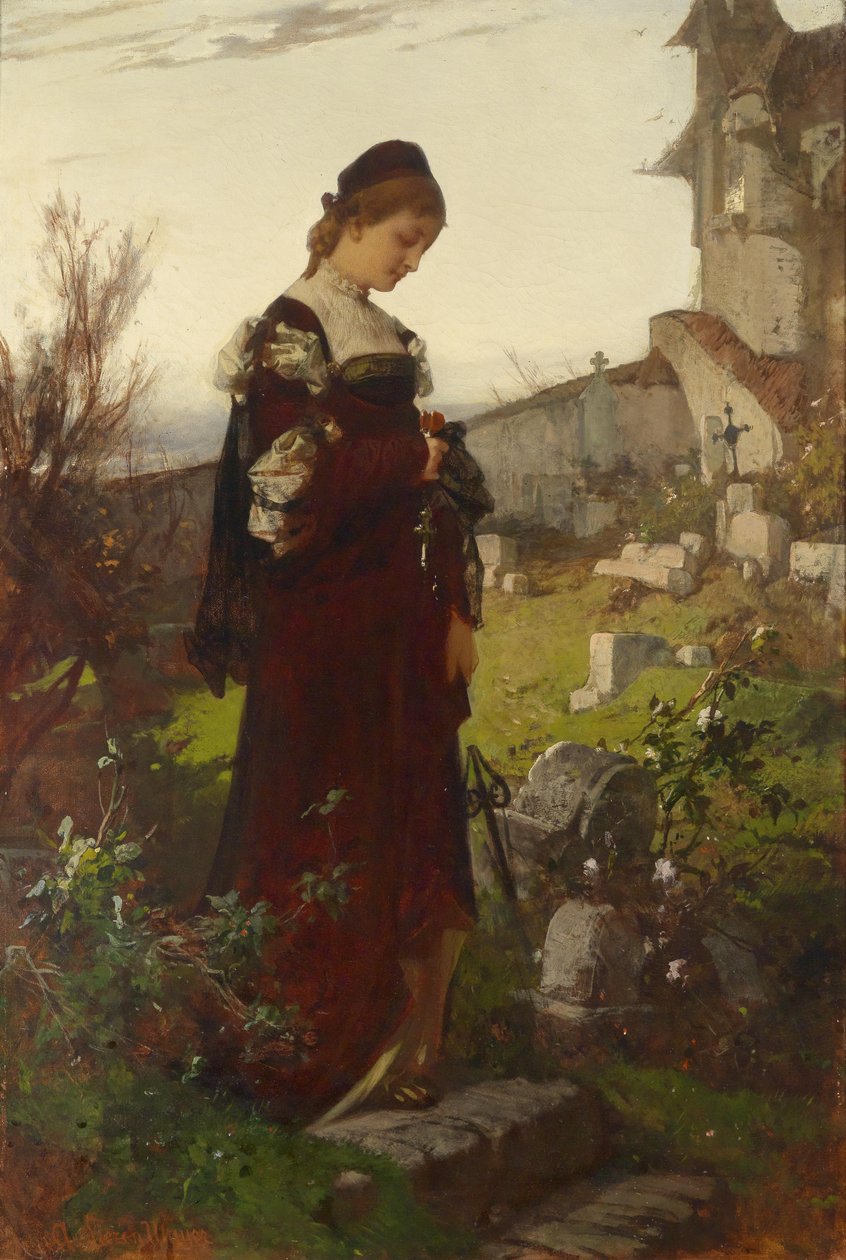 Ragazza in un cimitero da Sándor Liezen Mayer