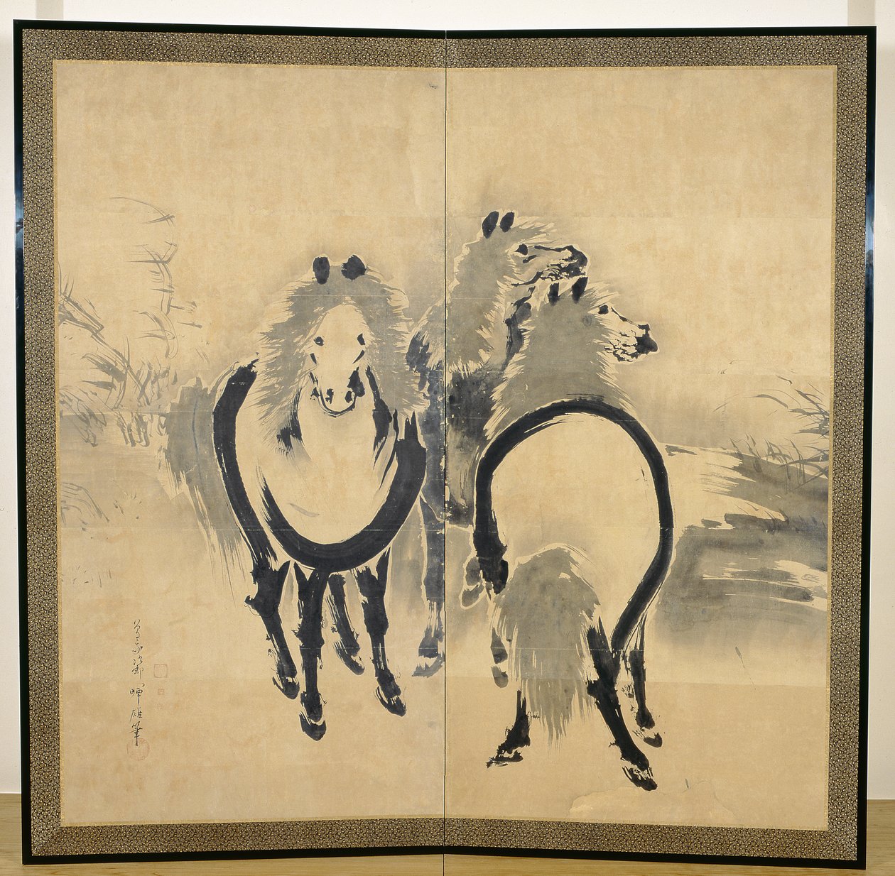 Cavalli, giapponesi, periodo Edo, c.18° secolo da Soga Shohaku