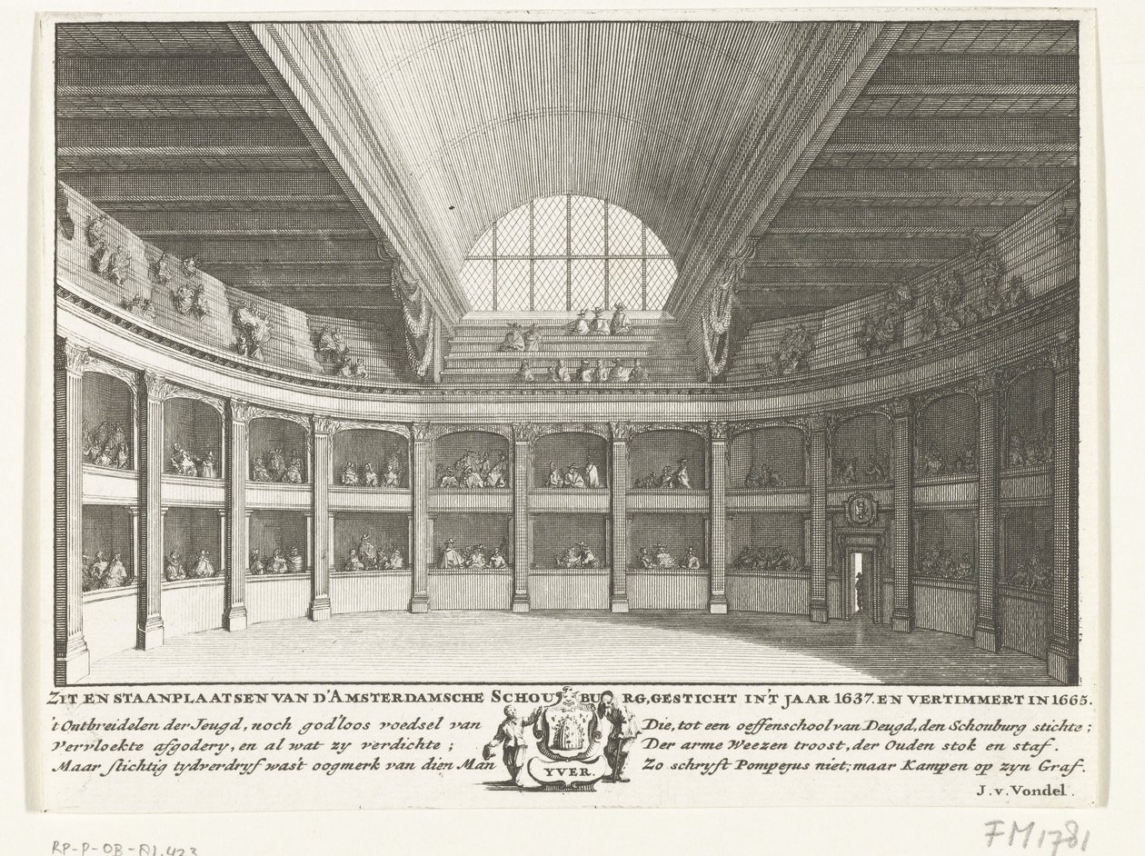 Il Teatro di Jacob van Campen visto dal palco, 1658 da Solomon Savery